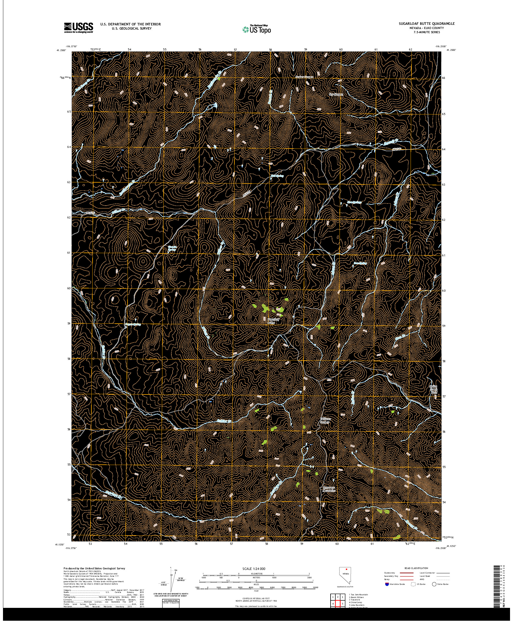 US TOPO 7.5-MINUTE MAP FOR SUGARLOAF BUTTE, NV