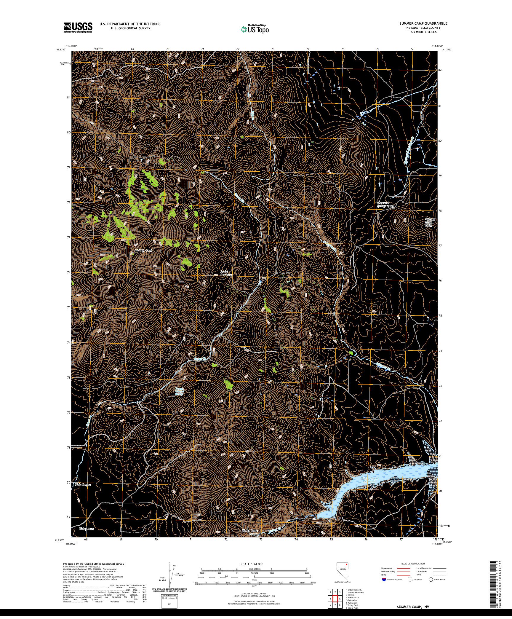 US TOPO 7.5-MINUTE MAP FOR SUMMER CAMP, NV