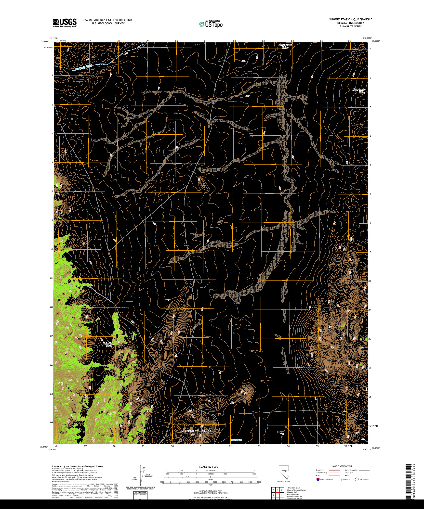 US TOPO 7.5-MINUTE MAP FOR SUMMIT STATION, NV