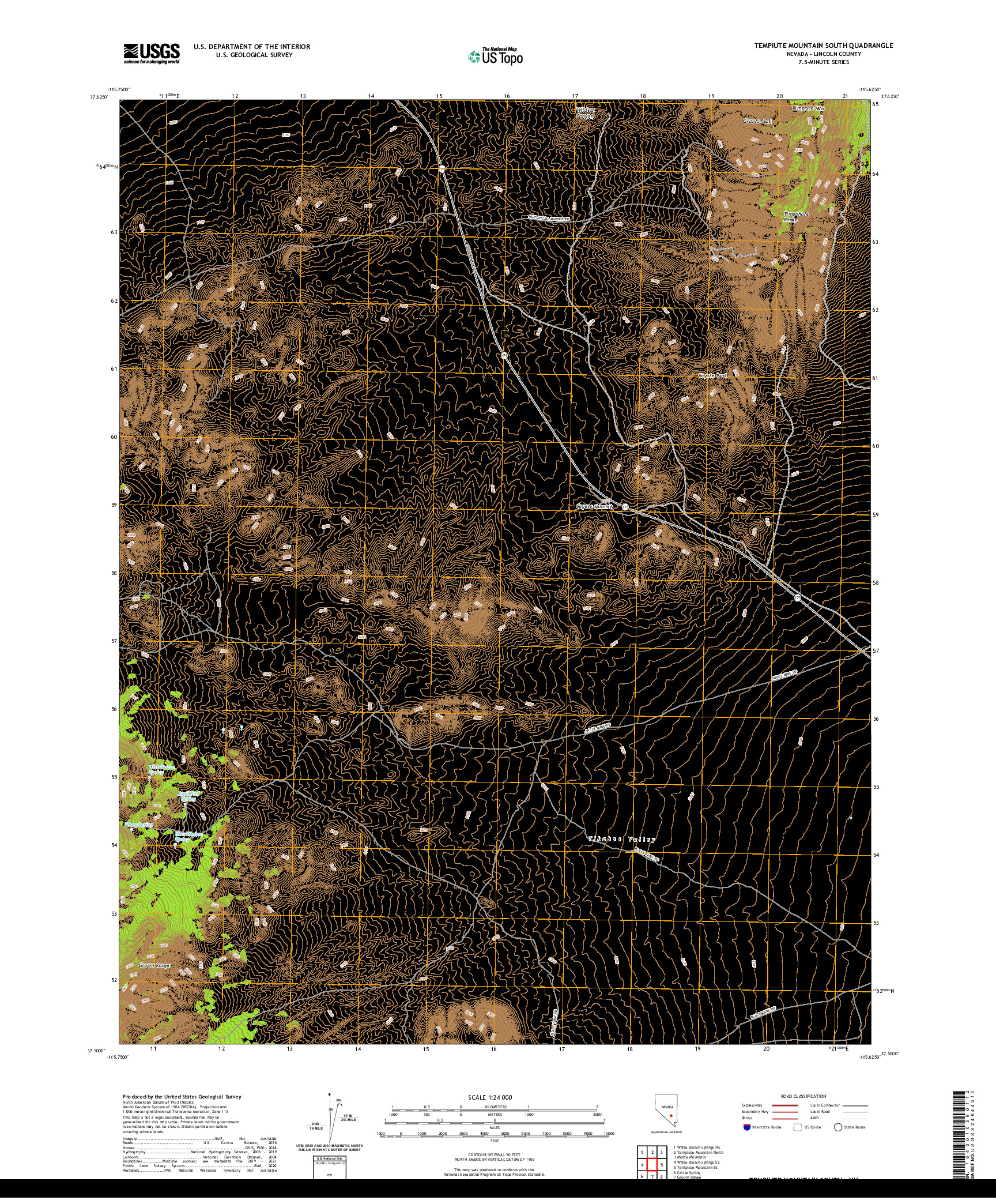 US TOPO 7.5-MINUTE MAP FOR TEMPIUTE MOUNTAIN SOUTH, NV