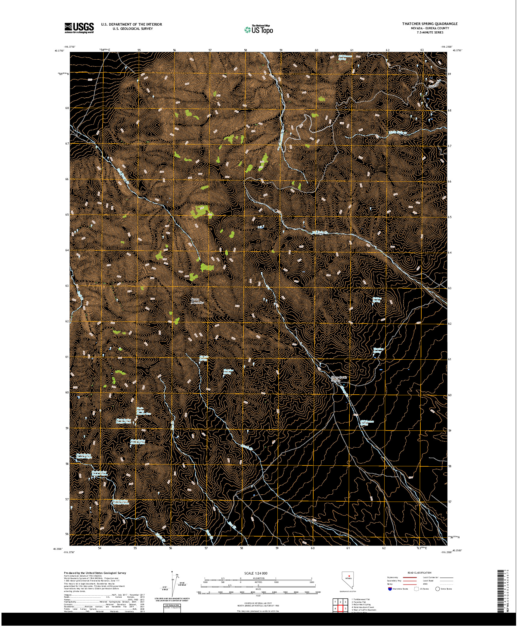 US TOPO 7.5-MINUTE MAP FOR THATCHER SPRING, NV