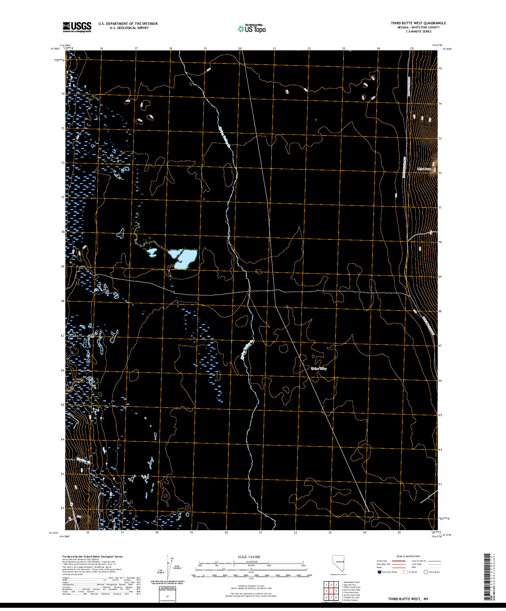 US TOPO 7.5-MINUTE MAP FOR THIRD BUTTE WEST, NV