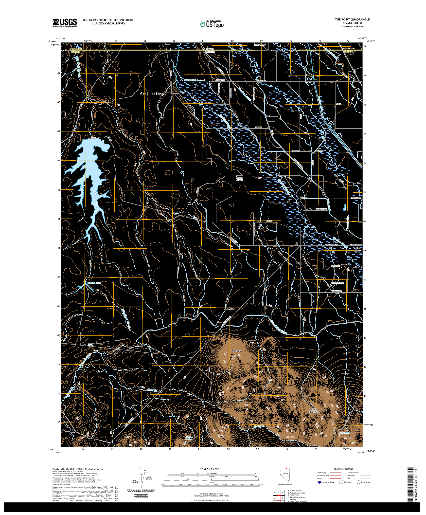 US TOPO 7.5-MINUTE MAP FOR THE POINT, NV,ID