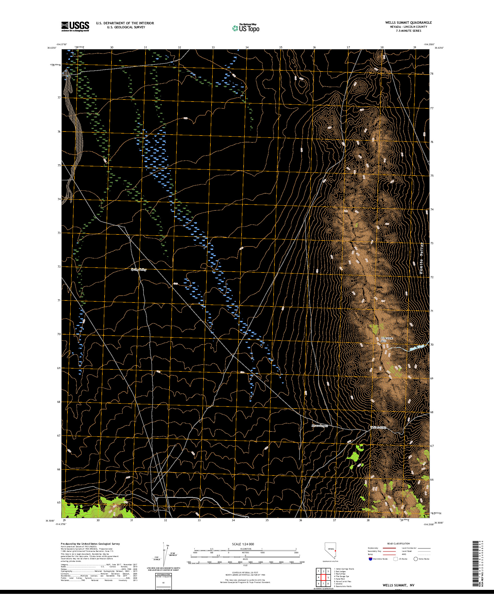 US TOPO 7.5-MINUTE MAP FOR WELLS SUMMIT, NV