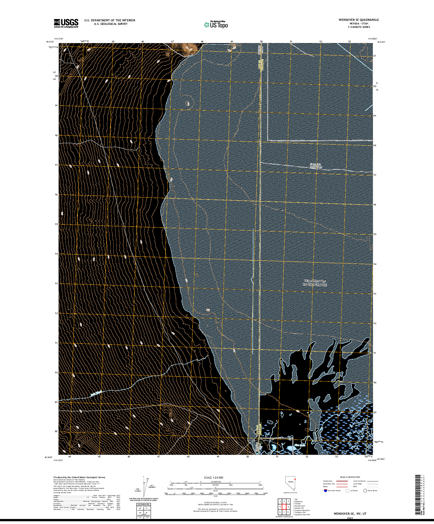 US TOPO 7.5-MINUTE MAP FOR WENDOVER SE, NV,UT