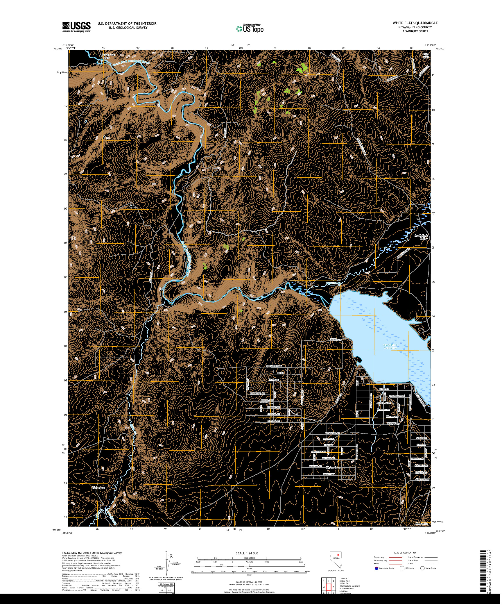 US TOPO 7.5-MINUTE MAP FOR WHITE FLATS, NV