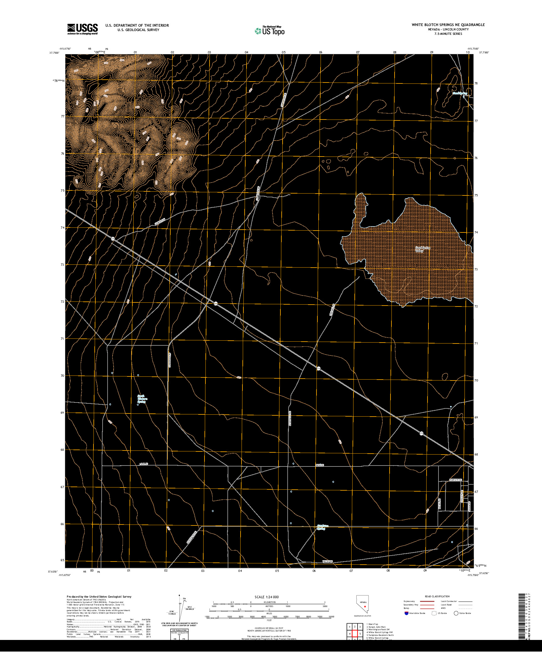 US TOPO 7.5-MINUTE MAP FOR WHITE BLOTCH SPRINGS NE, NV