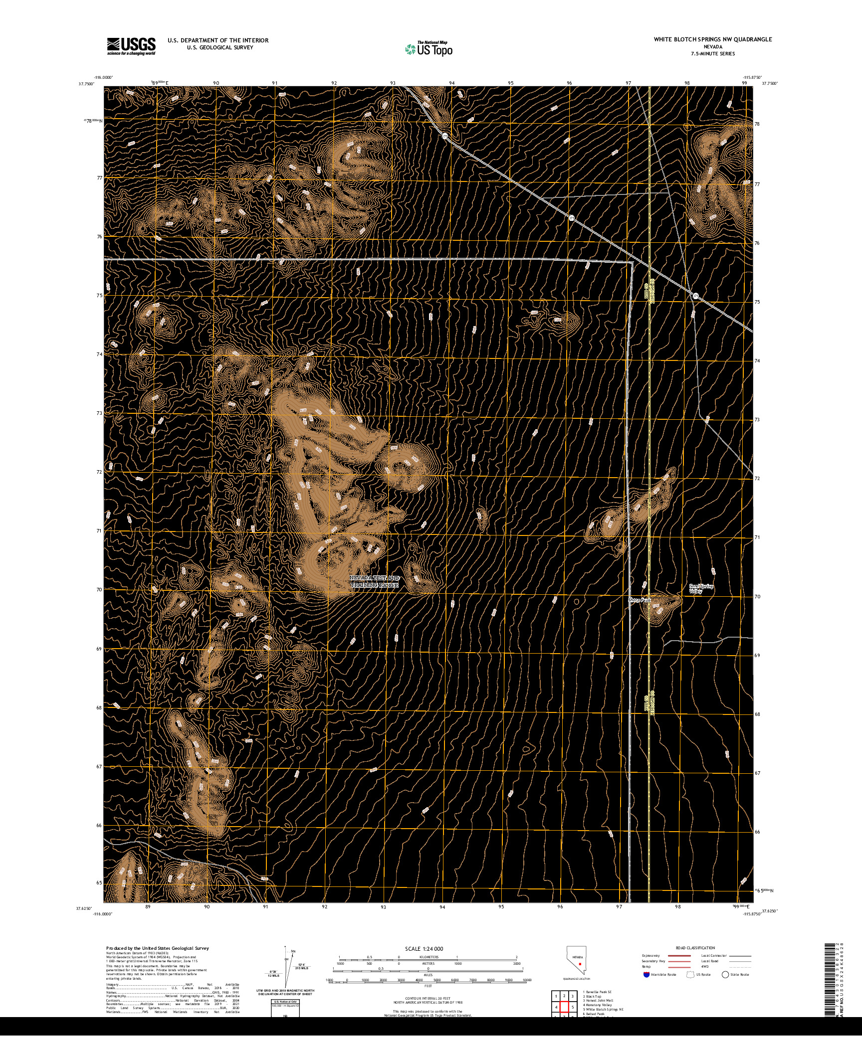 US TOPO 7.5-MINUTE MAP FOR WHITE BLOTCH SPRINGS NW, NV