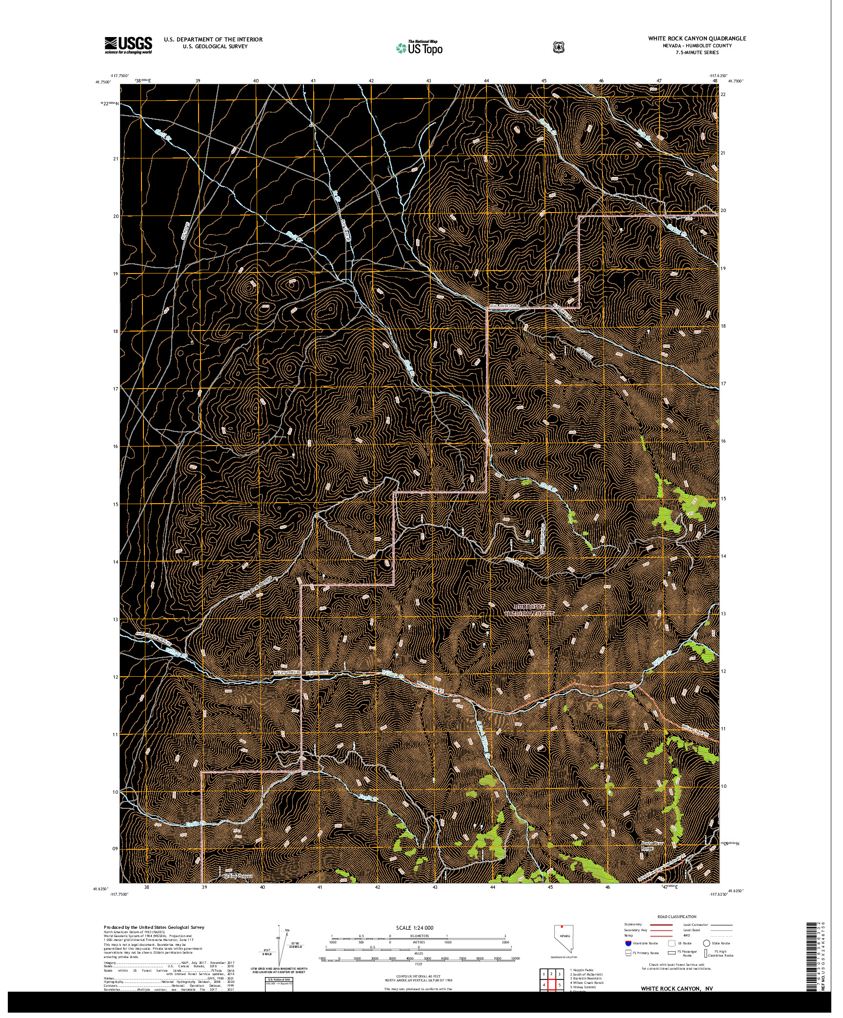 US TOPO 7.5-MINUTE MAP FOR WHITE ROCK CANYON, NV