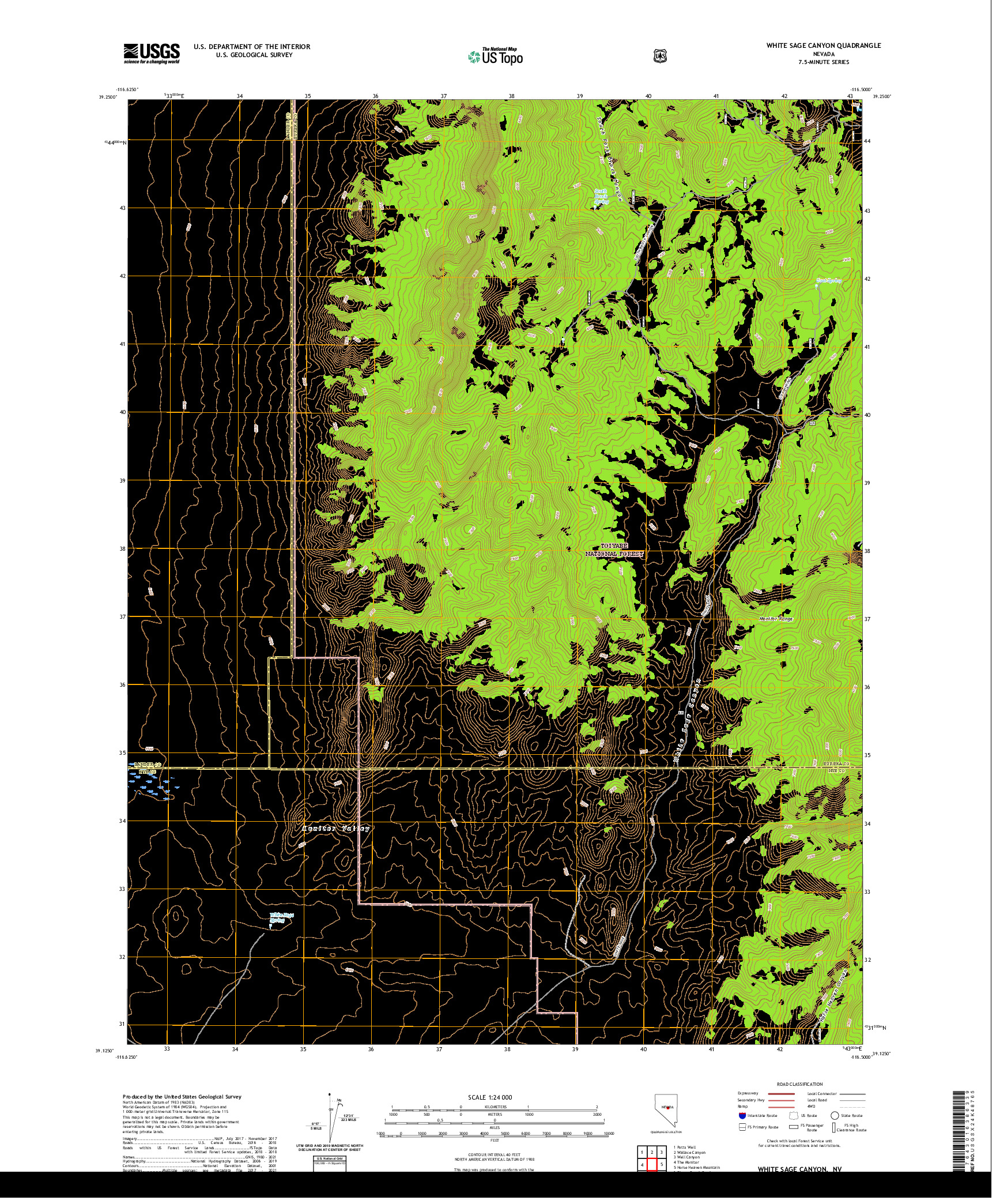 US TOPO 7.5-MINUTE MAP FOR WHITE SAGE CANYON, NV