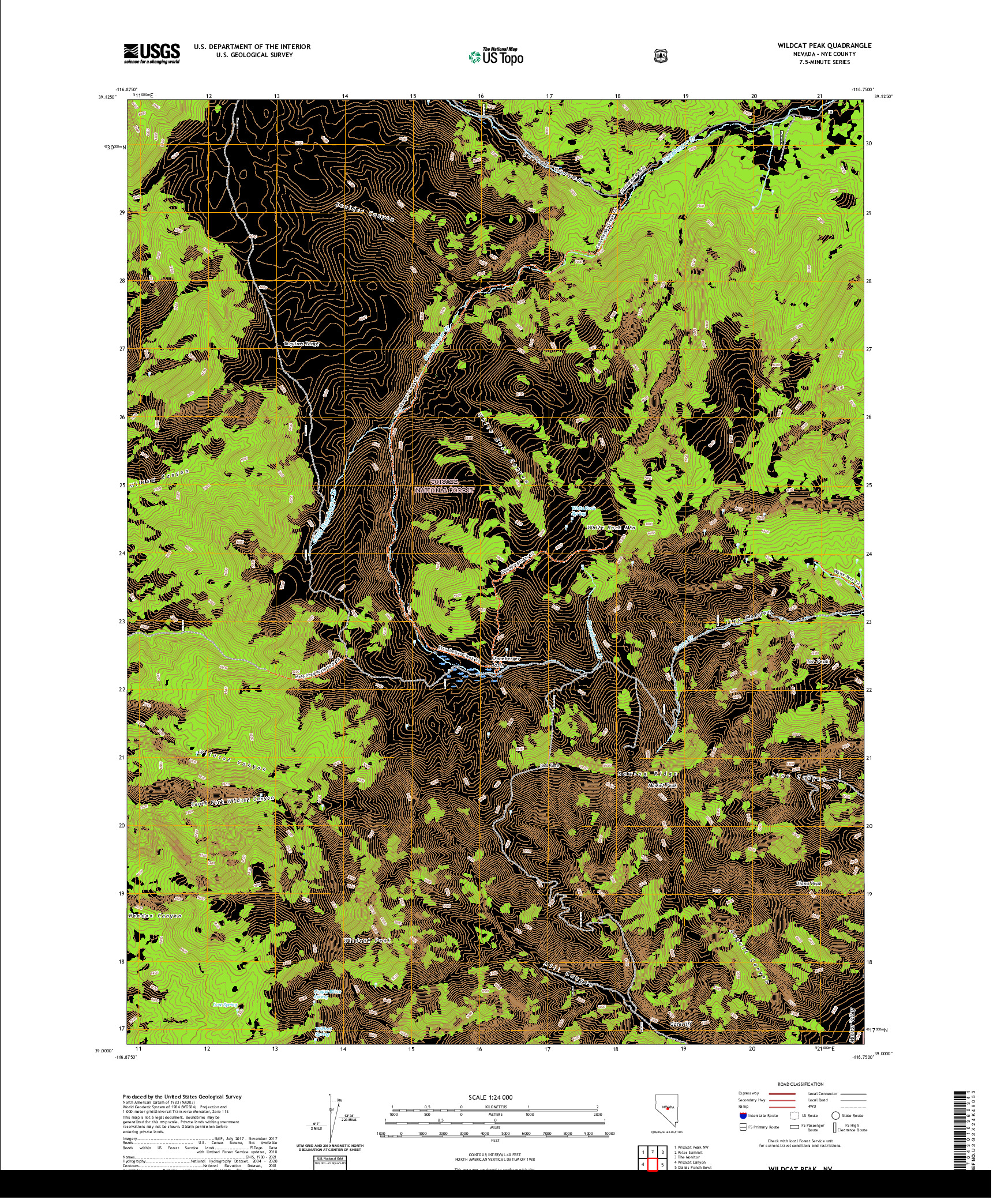 US TOPO 7.5-MINUTE MAP FOR WILDCAT PEAK, NV