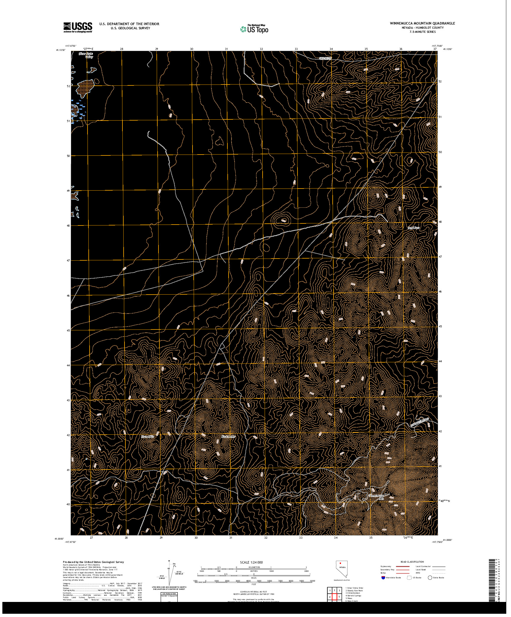 US TOPO 7.5-MINUTE MAP FOR WINNEMUCCA MOUNTAIN, NV