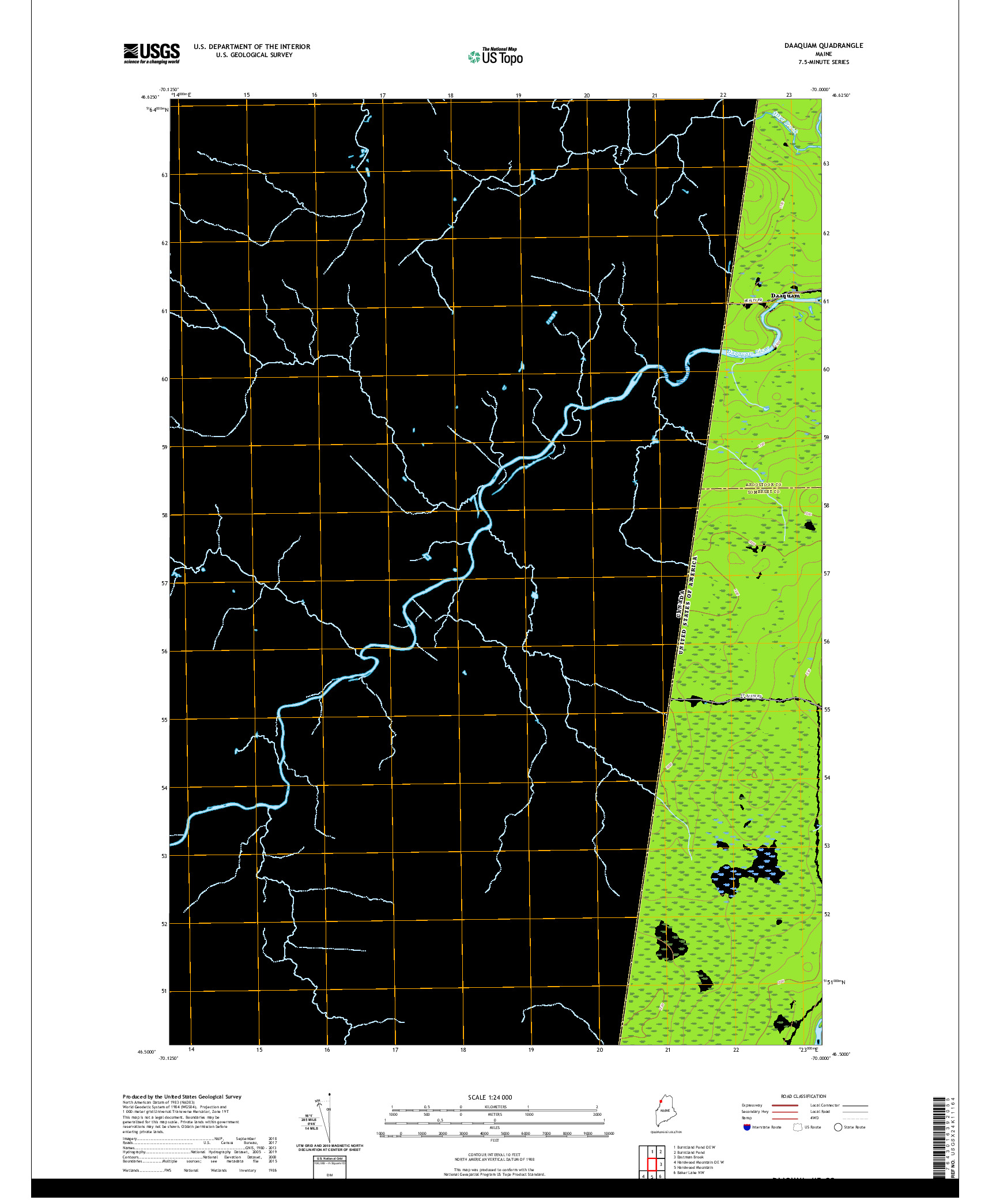 USGS US TOPO 7.5-MINUTE MAP FOR DAAQUAM, ME,QC 2021