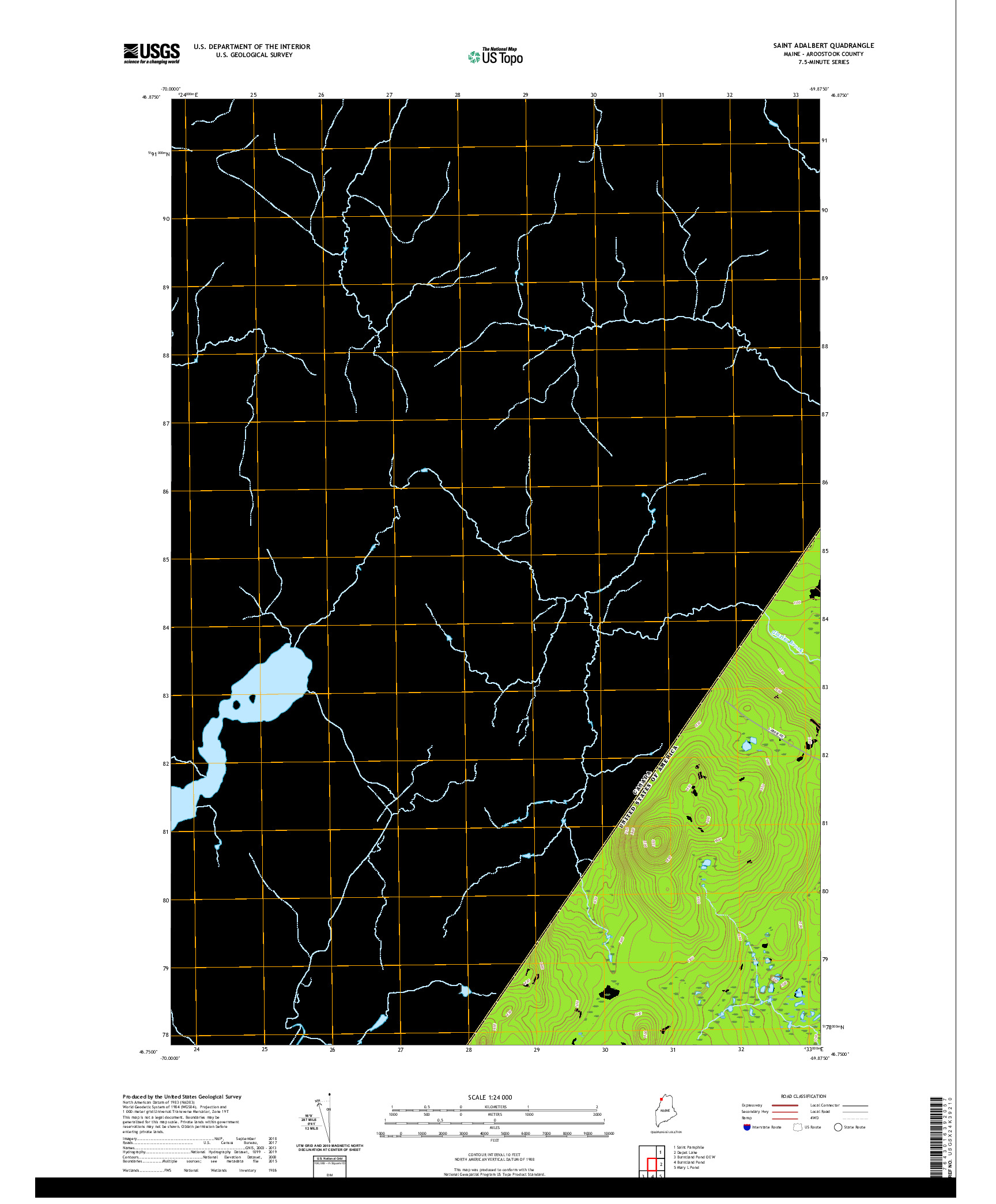 USGS US TOPO 7.5-MINUTE MAP FOR SAINT ADALBERT, ME,QC 2021