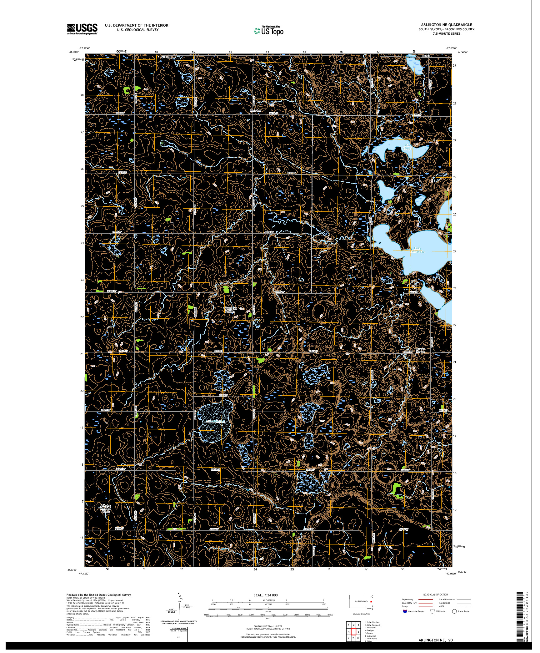 USGS US TOPO 7.5-MINUTE MAP FOR ARLINGTON NE, SD 2021