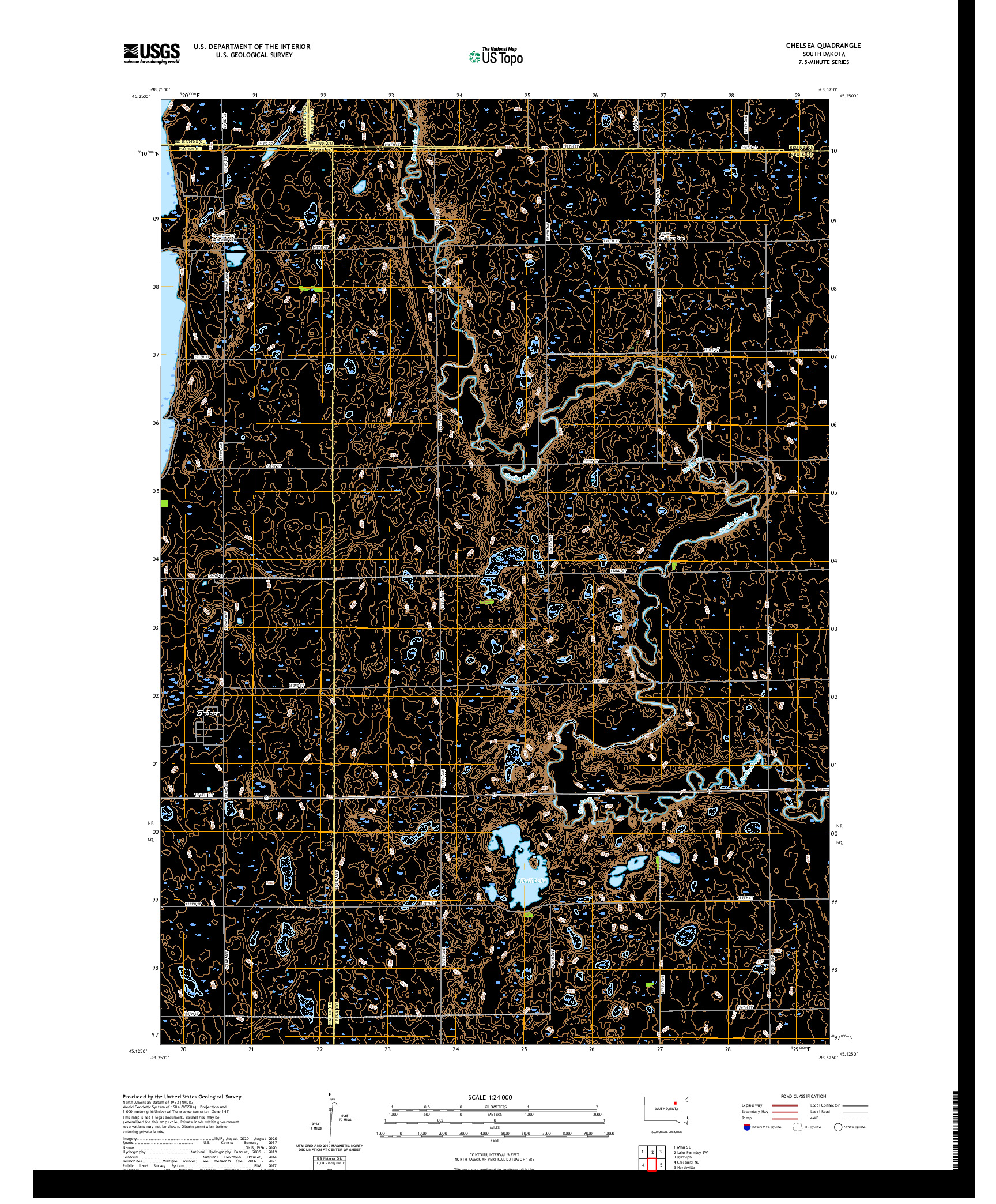 USGS US TOPO 7.5-MINUTE MAP FOR CHELSEA, SD 2021