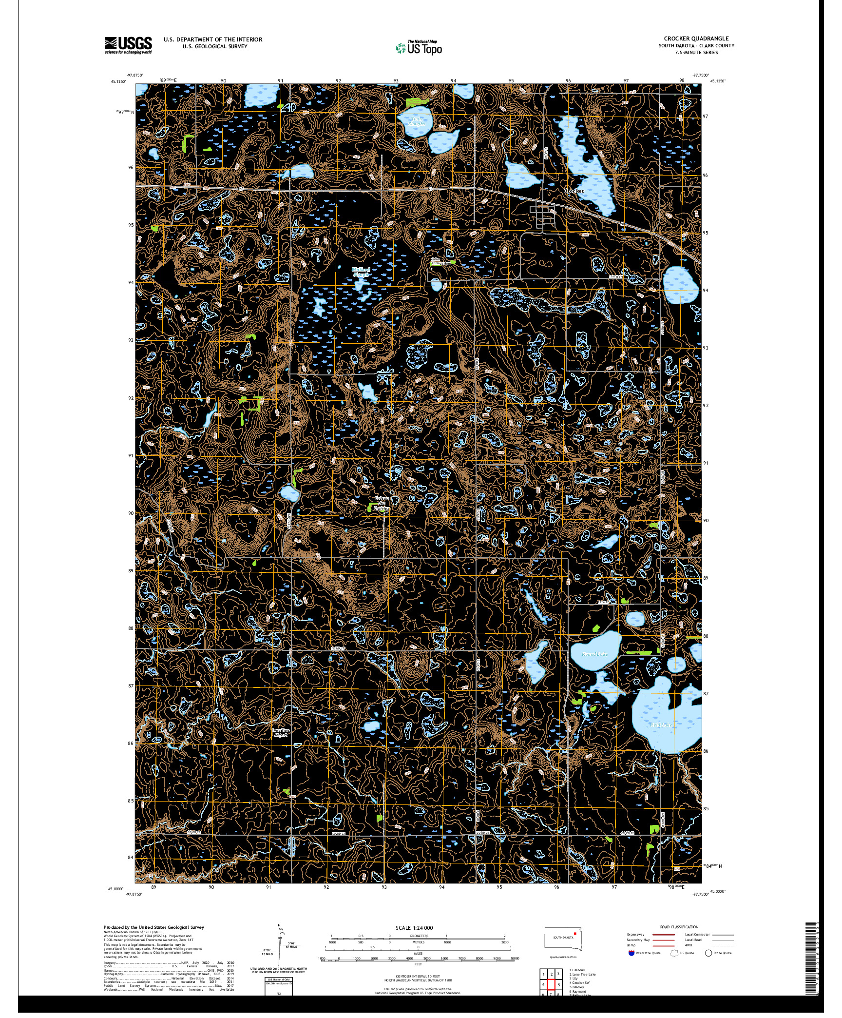 USGS US TOPO 7.5-MINUTE MAP FOR CROCKER, SD 2021