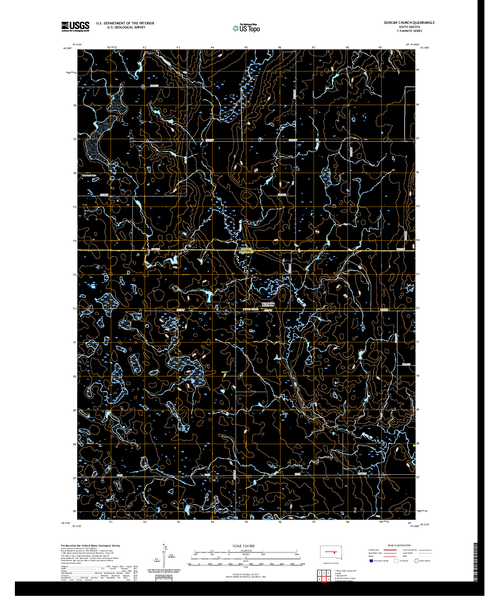 USGS US TOPO 7.5-MINUTE MAP FOR DUNCAN CHURCH, SD 2021