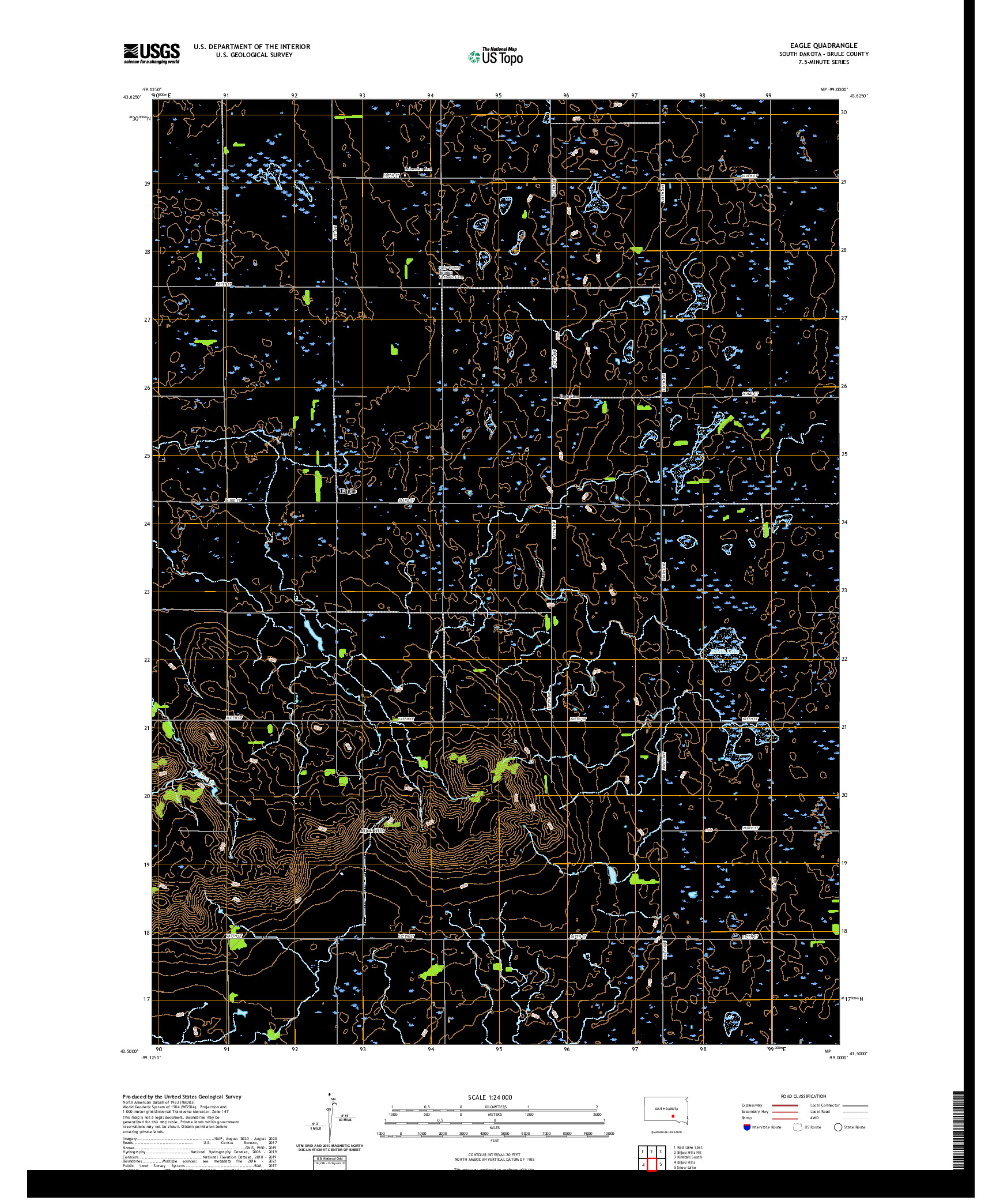 USGS US TOPO 7.5-MINUTE MAP FOR EAGLE, SD 2021