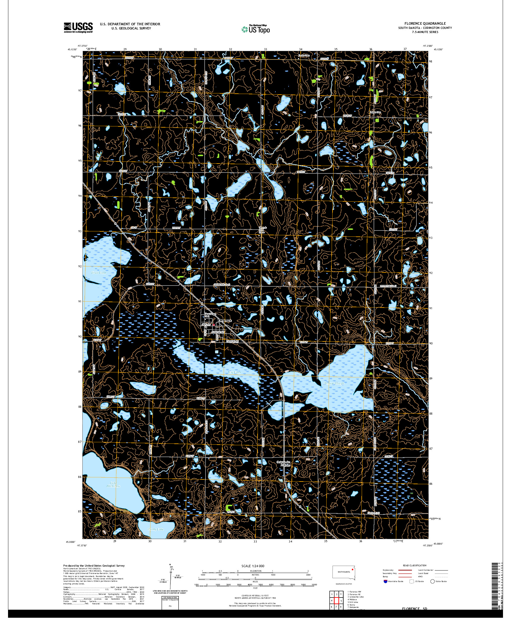 USGS US TOPO 7.5-MINUTE MAP FOR FLORENCE, SD 2021
