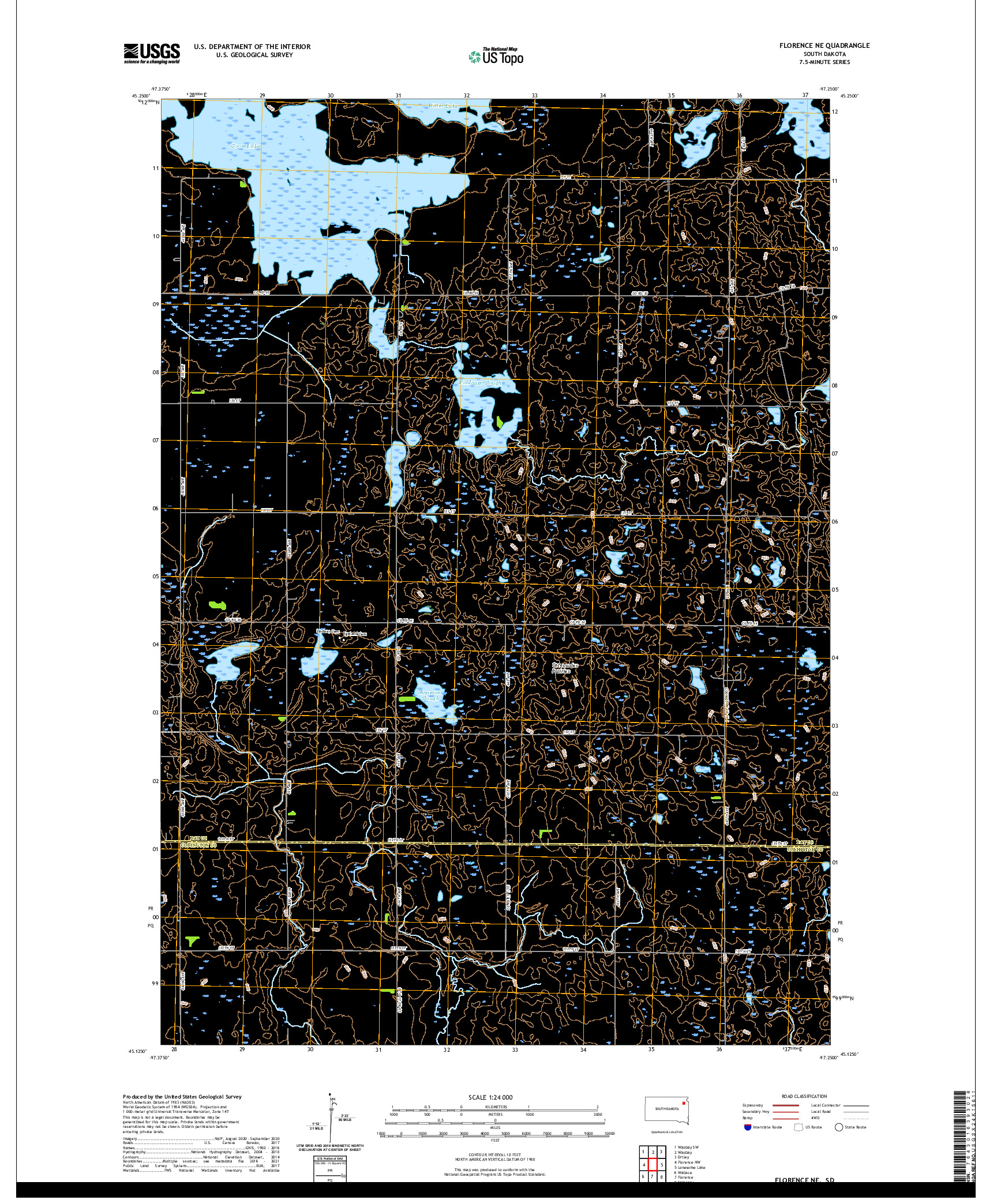 USGS US TOPO 7.5-MINUTE MAP FOR FLORENCE NE, SD 2021