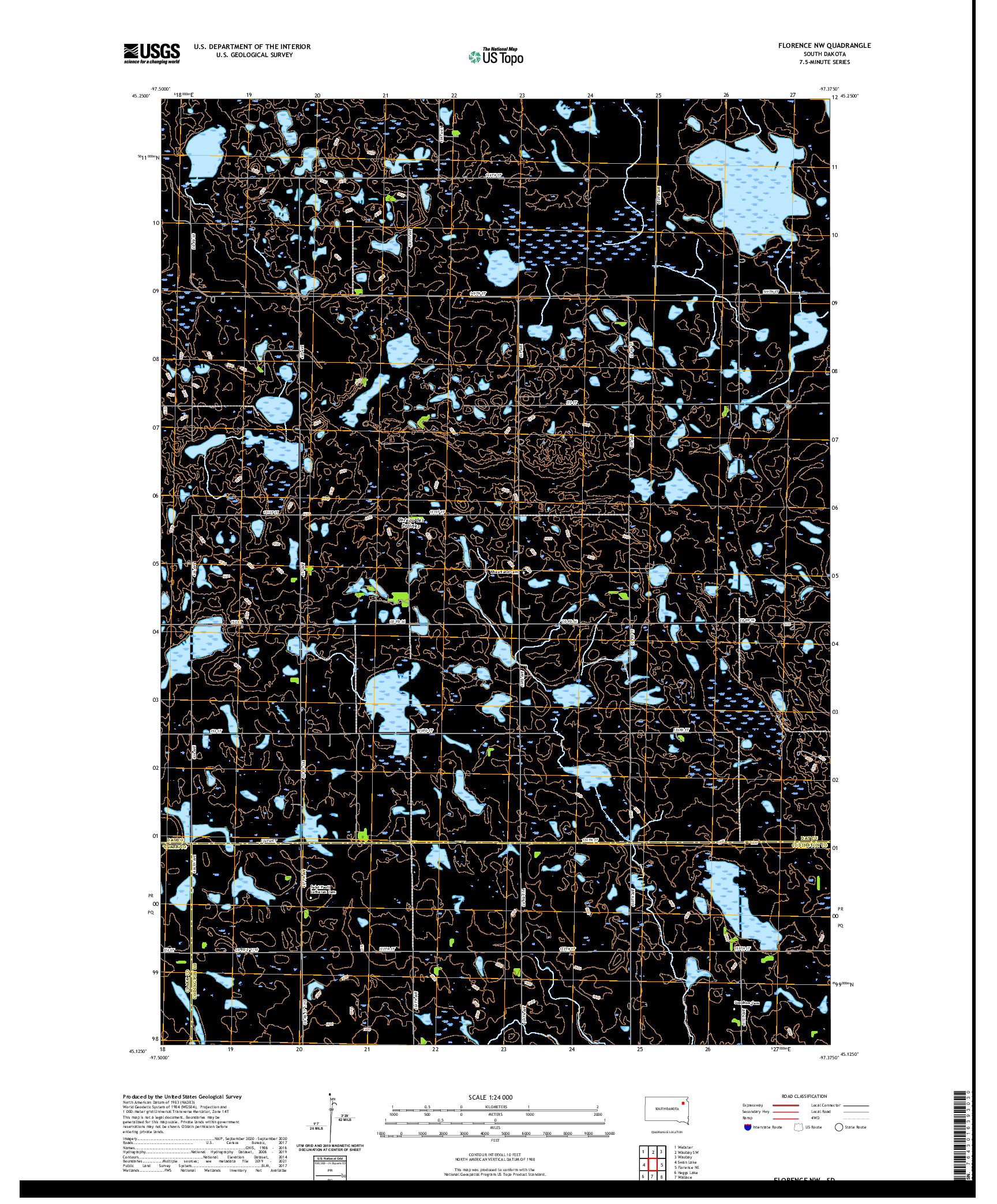 USGS US TOPO 7.5-MINUTE MAP FOR FLORENCE NW, SD 2021