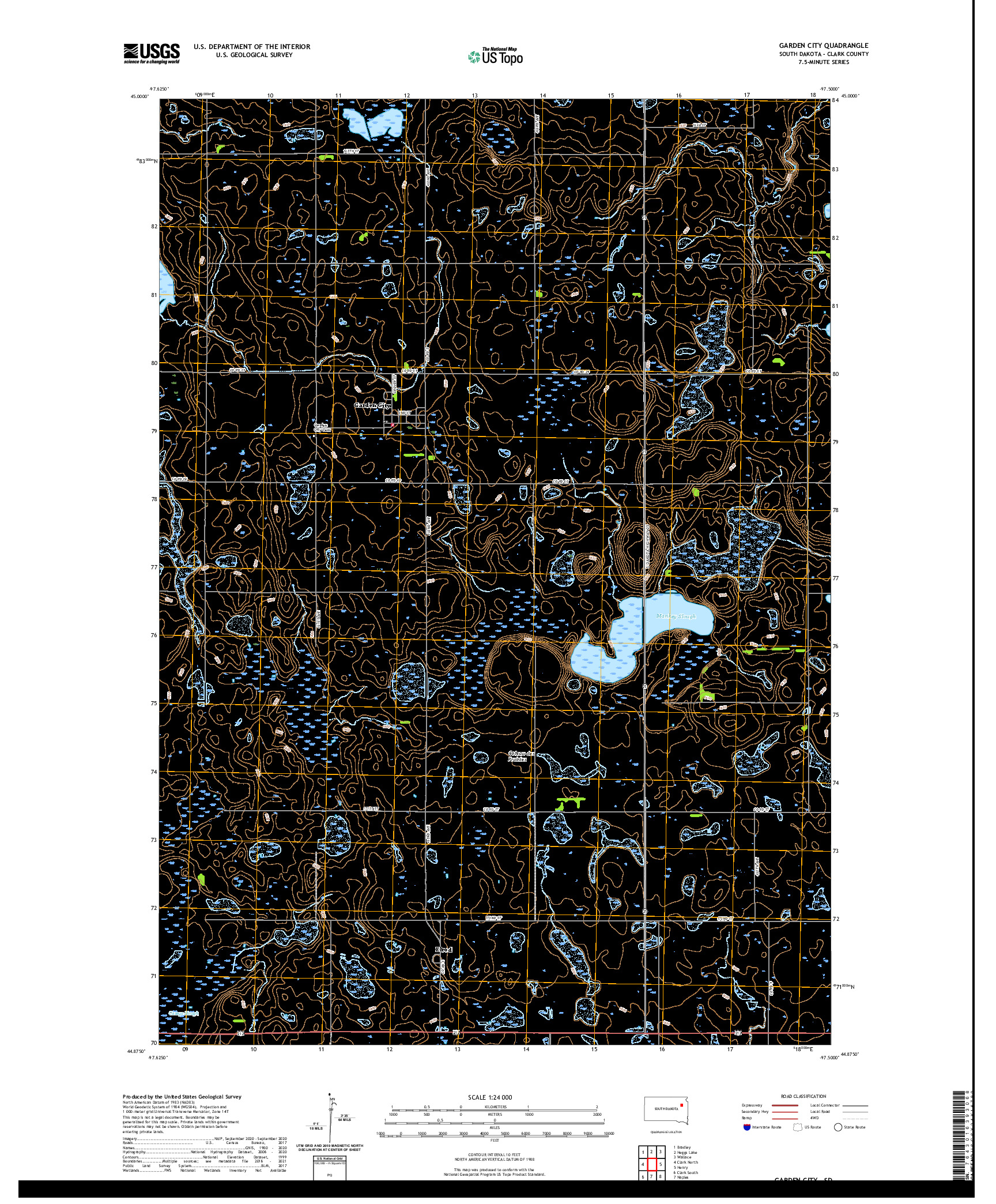 USGS US TOPO 7.5-MINUTE MAP FOR GARDEN CITY, SD 2021