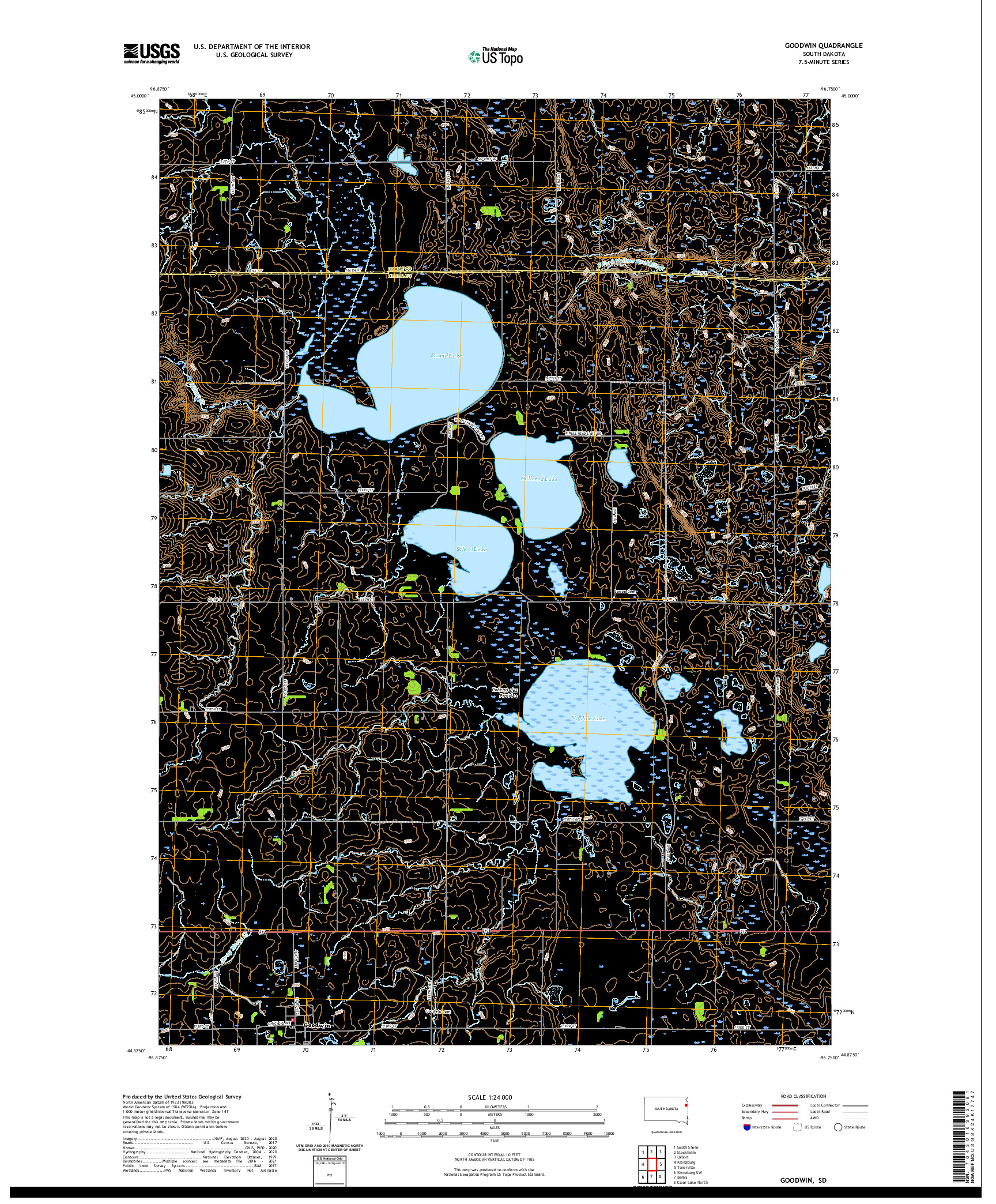 USGS US TOPO 7.5-MINUTE MAP FOR GOODWIN, SD 2021