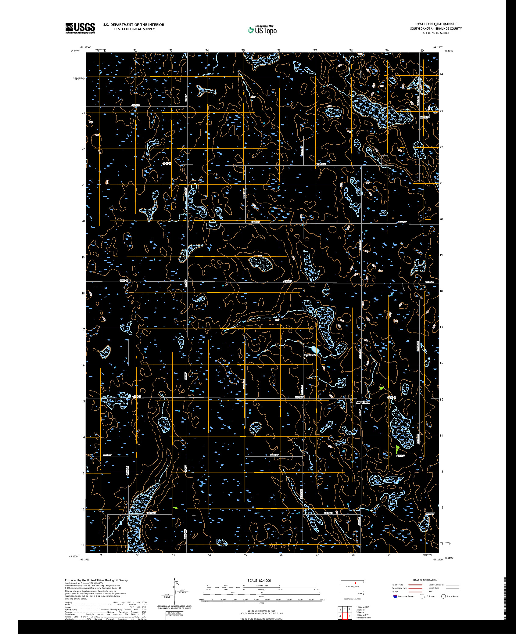 USGS US TOPO 7.5-MINUTE MAP FOR LOYALTON, SD 2021