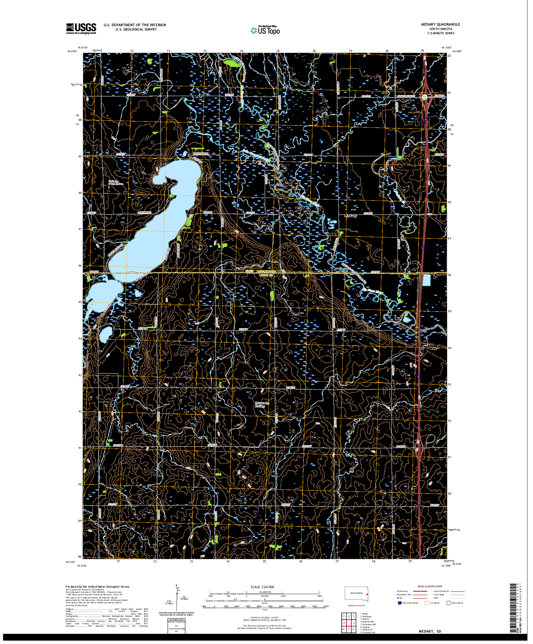 USGS US TOPO 7.5-MINUTE MAP FOR MEDARY, SD 2021