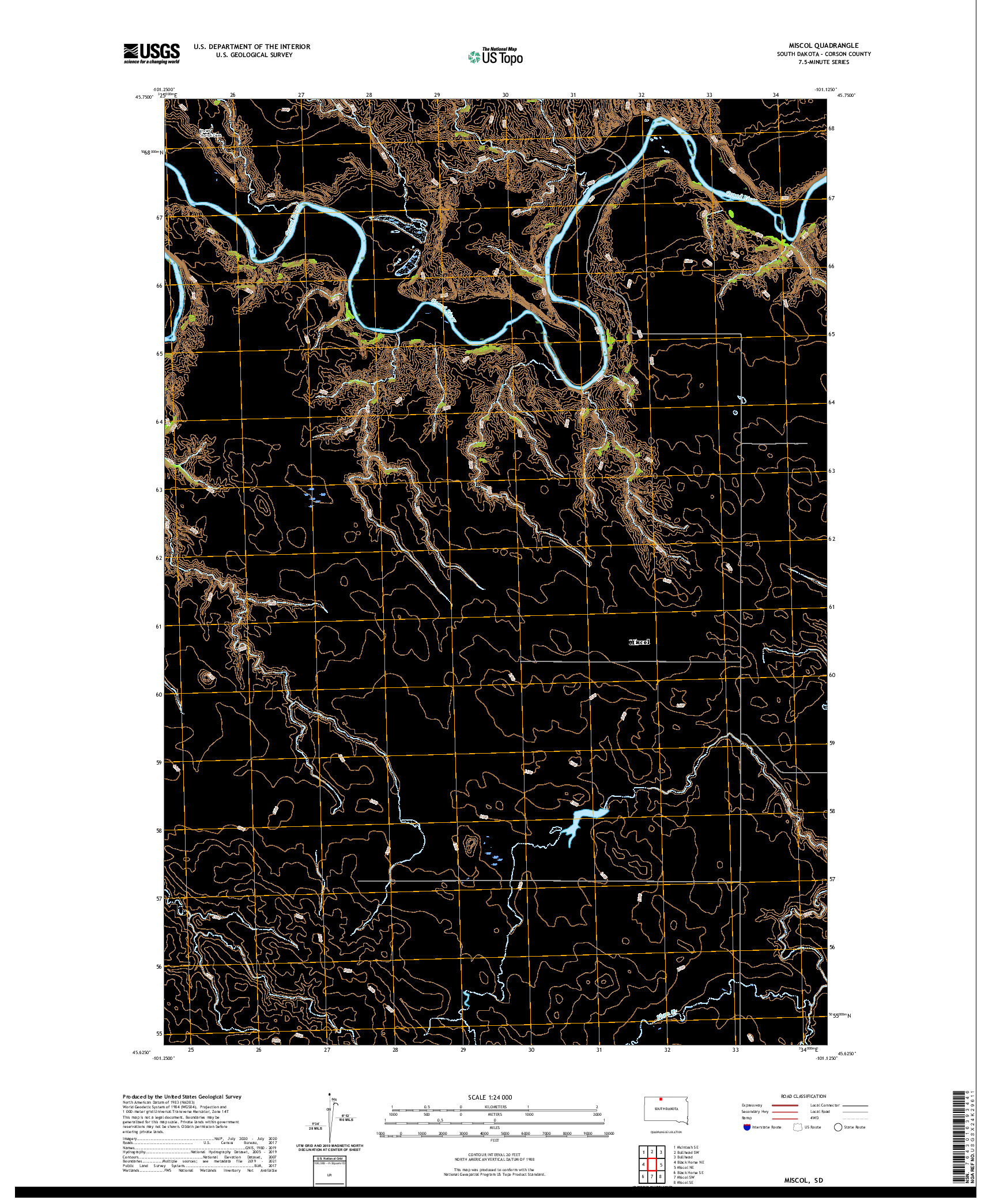USGS US TOPO 7.5-MINUTE MAP FOR MISCOL, SD 2021