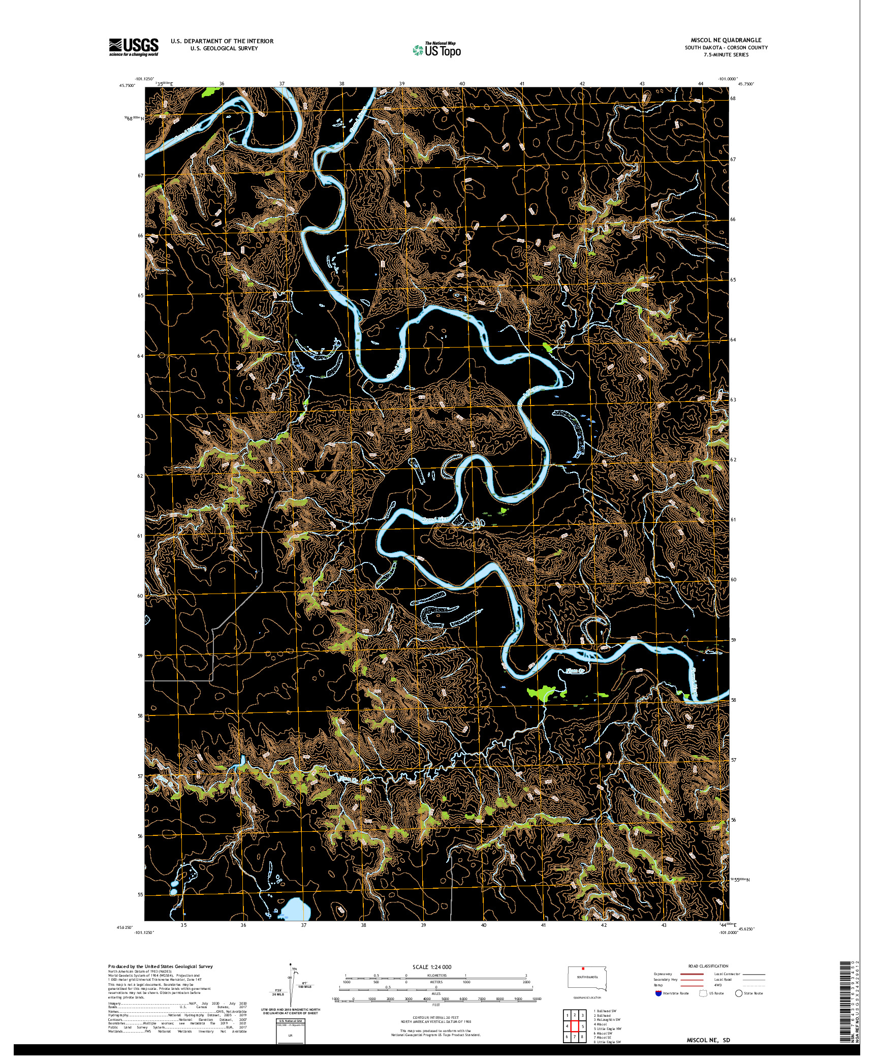USGS US TOPO 7.5-MINUTE MAP FOR MISCOL NE, SD 2021