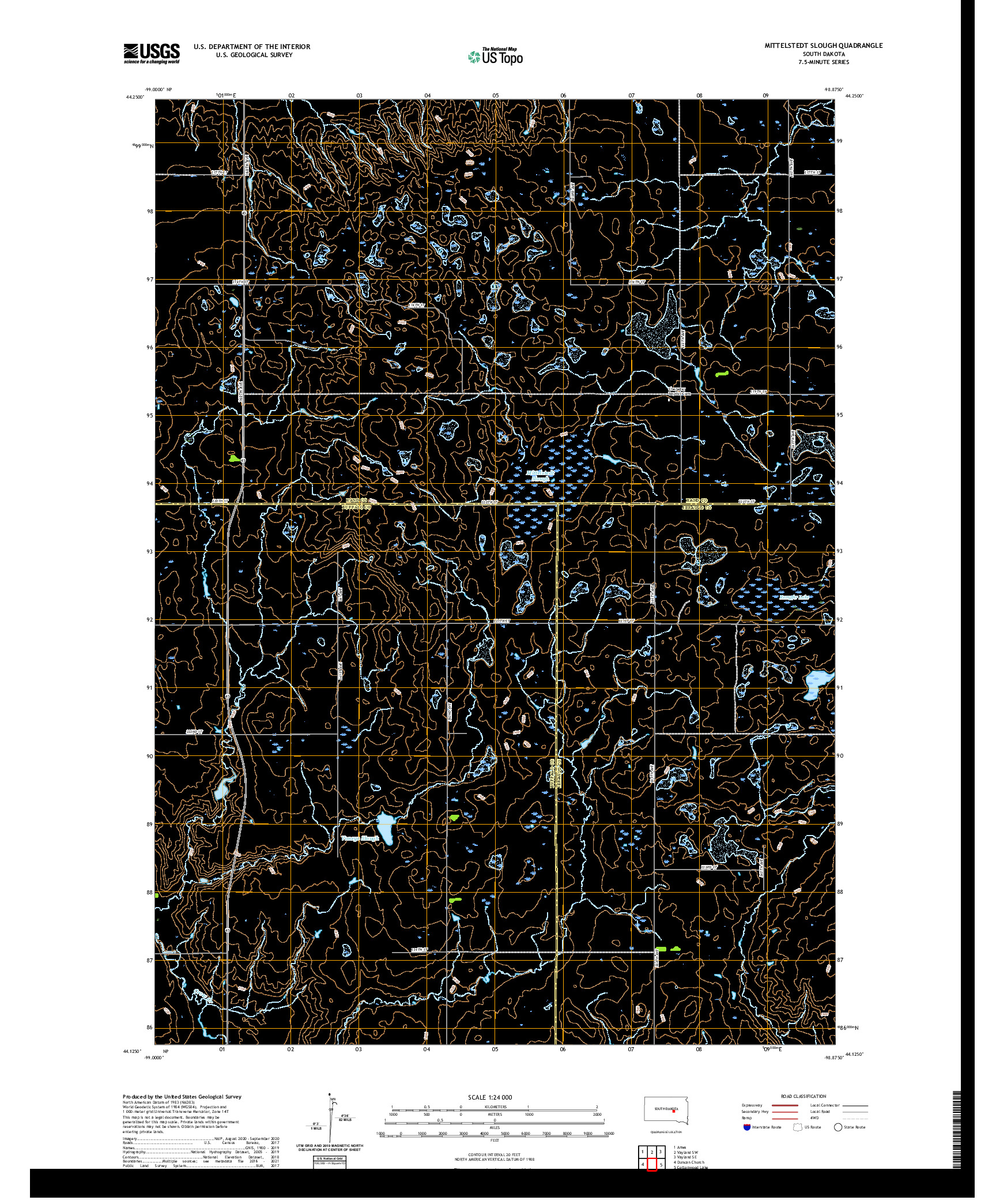 USGS US TOPO 7.5-MINUTE MAP FOR MITTELSTEDT SLOUGH, SD 2021