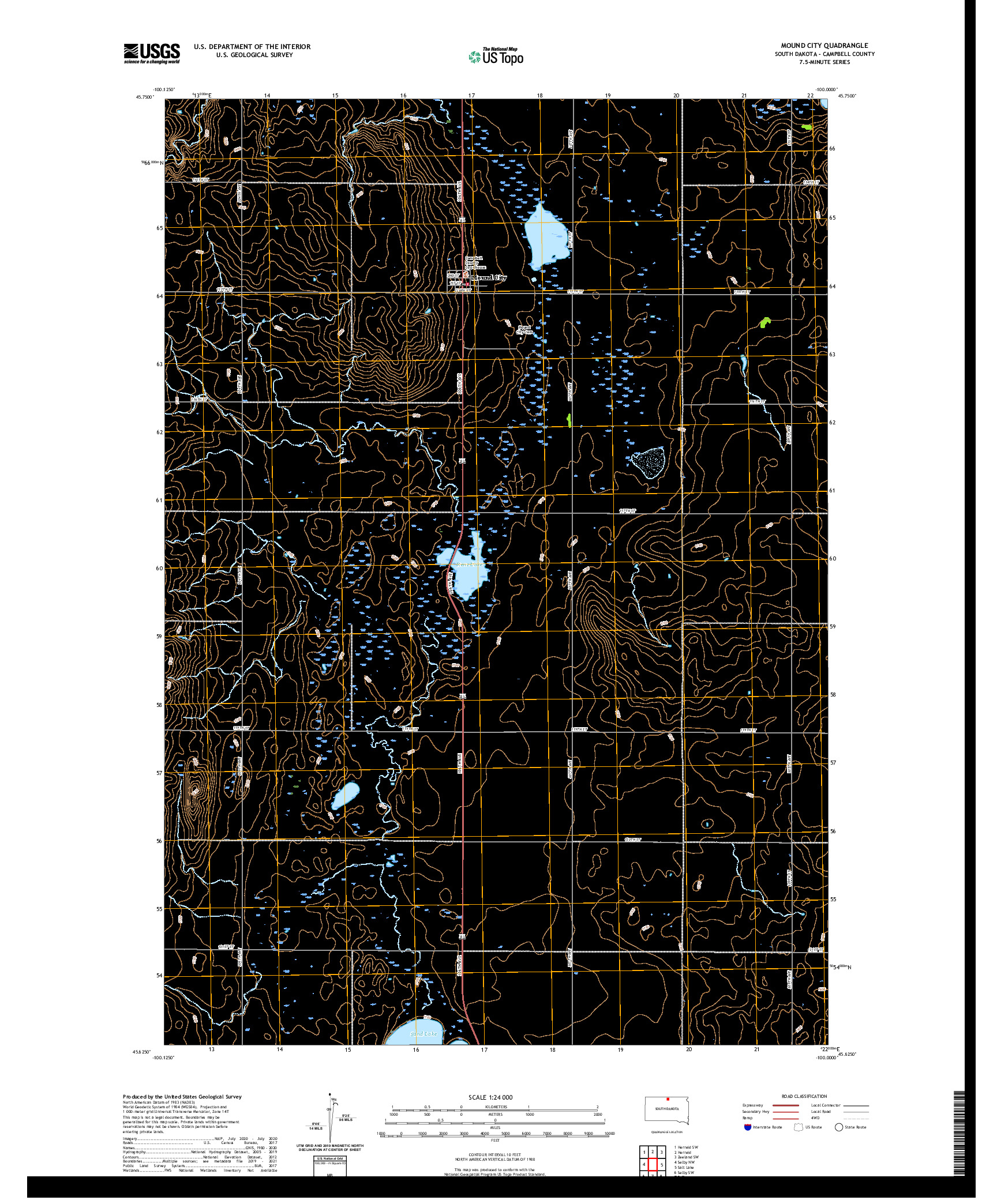 USGS US TOPO 7.5-MINUTE MAP FOR MOUND CITY, SD 2021