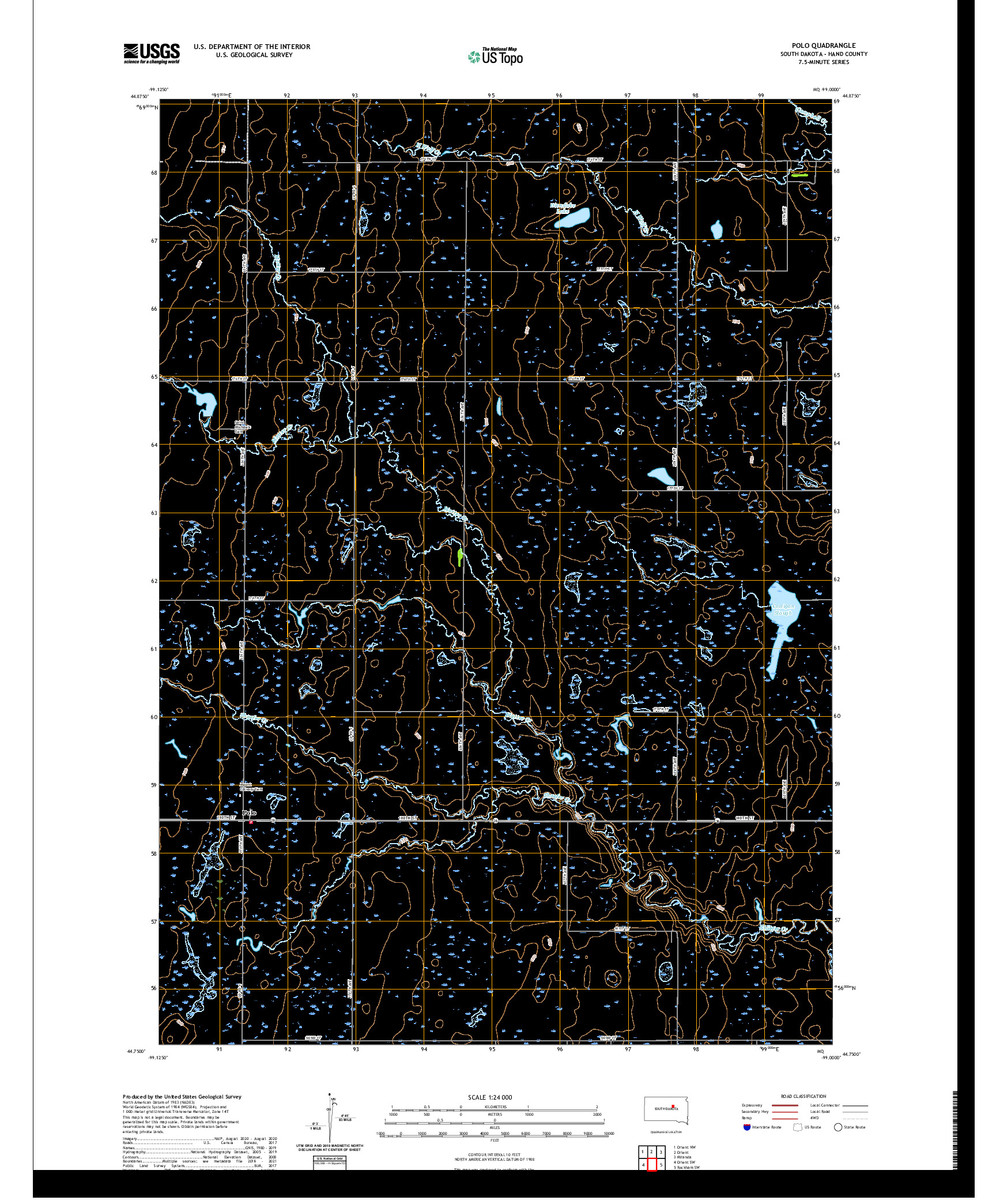 USGS US TOPO 7.5-MINUTE MAP FOR POLO, SD 2021