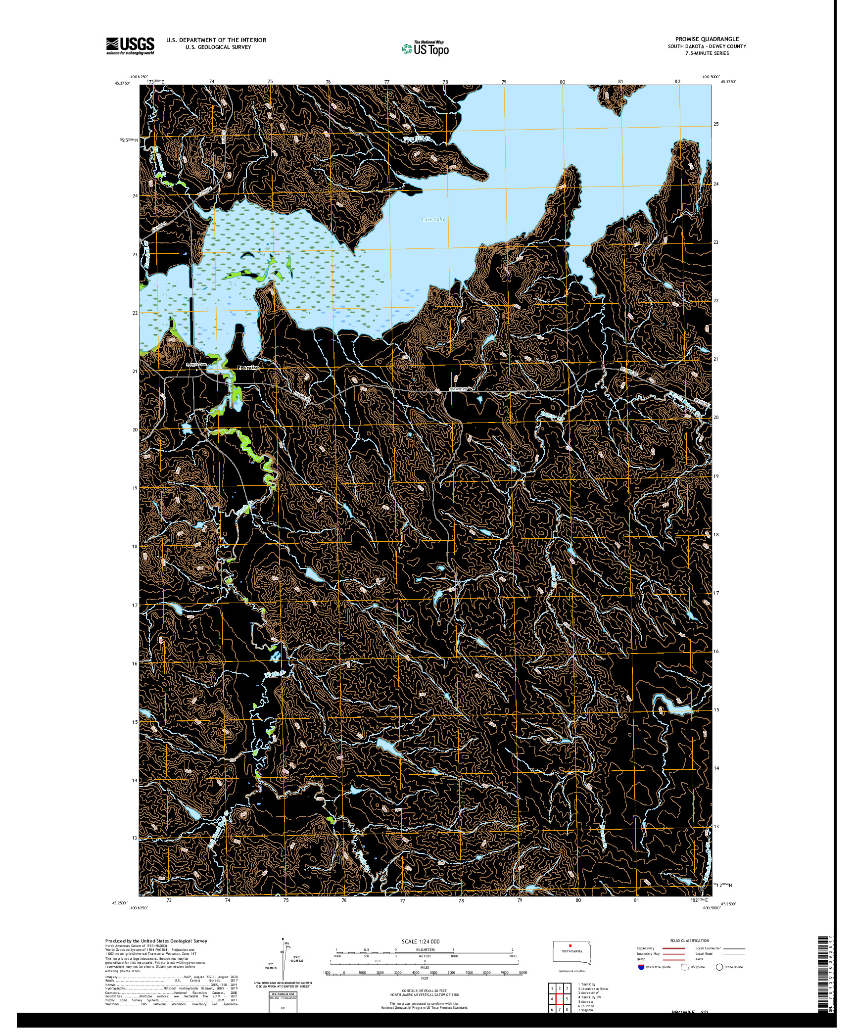 USGS US TOPO 7.5-MINUTE MAP FOR PROMISE, SD 2021
