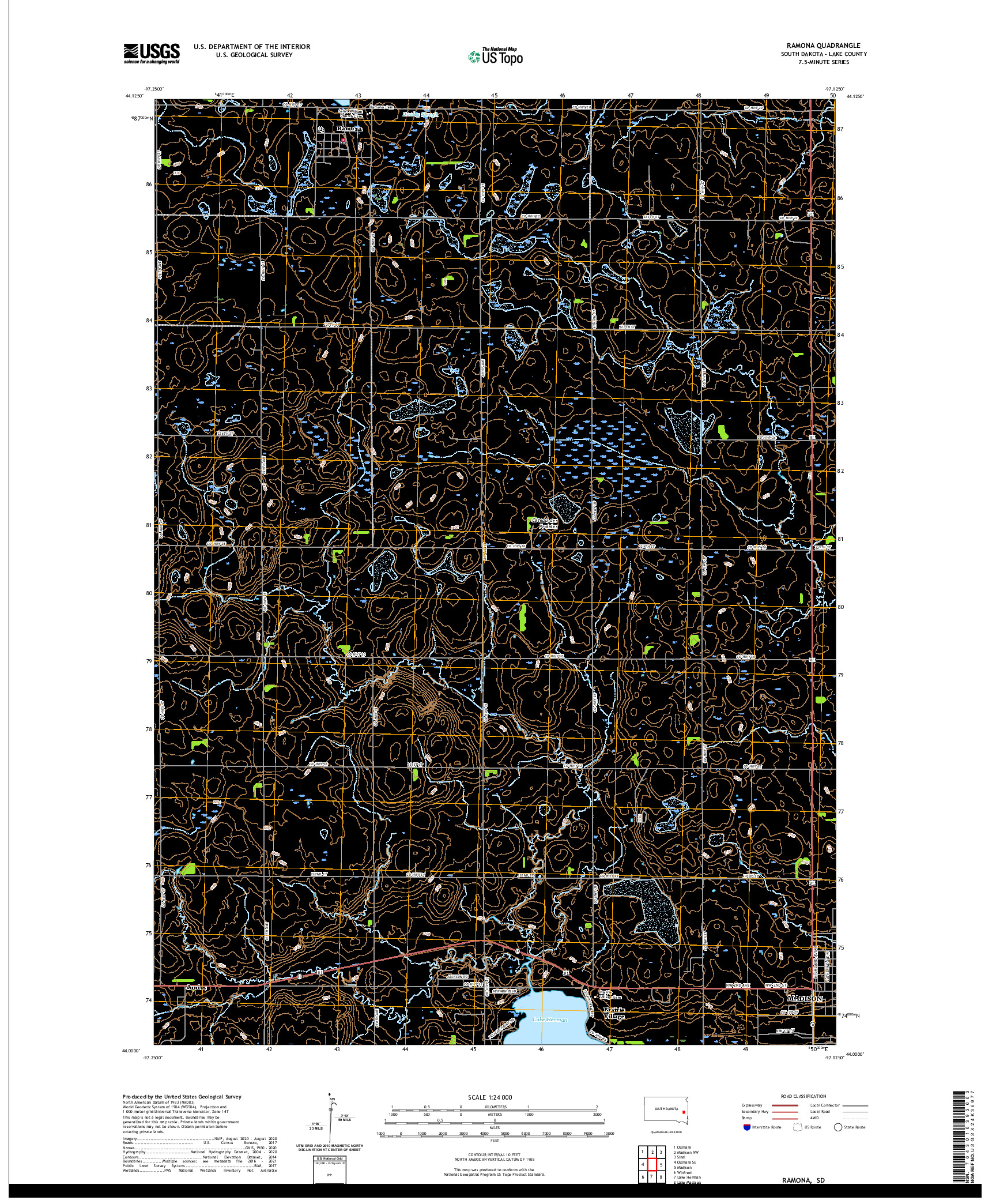 USGS US TOPO 7.5-MINUTE MAP FOR RAMONA, SD 2021