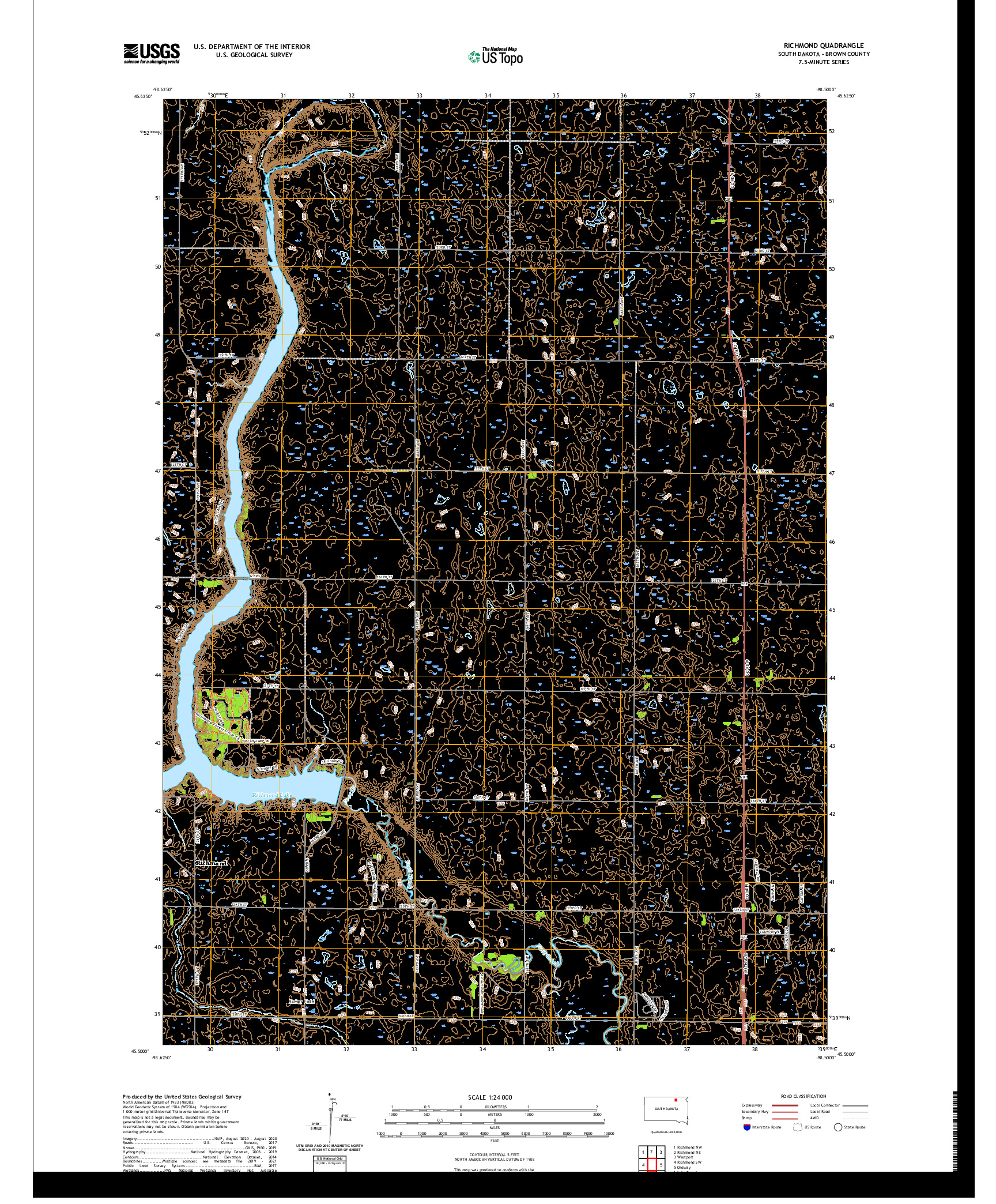 USGS US TOPO 7.5-MINUTE MAP FOR RICHMOND, SD 2021