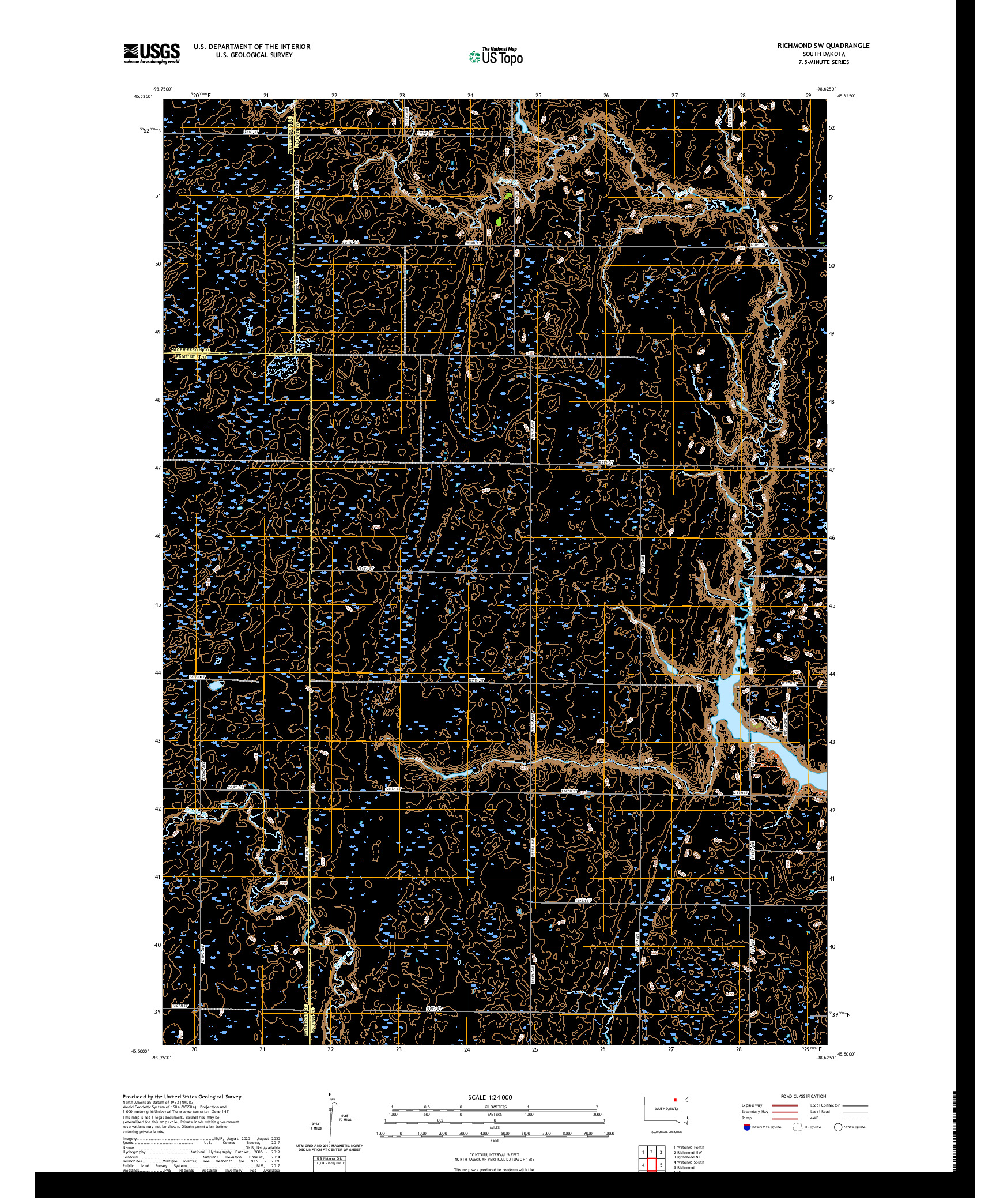 USGS US TOPO 7.5-MINUTE MAP FOR RICHMOND SW, SD 2021