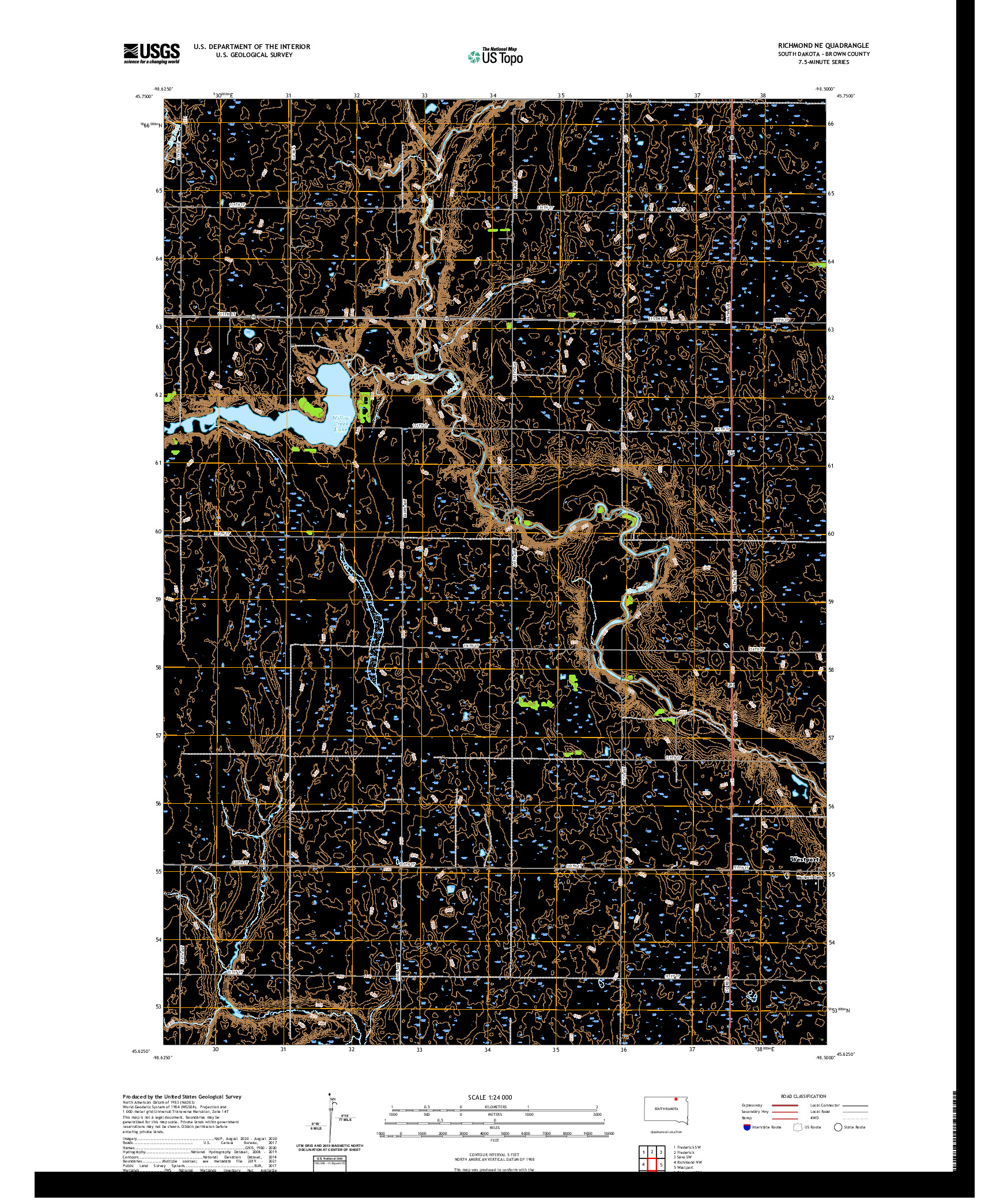 USGS US TOPO 7.5-MINUTE MAP FOR RICHMOND NE, SD 2021