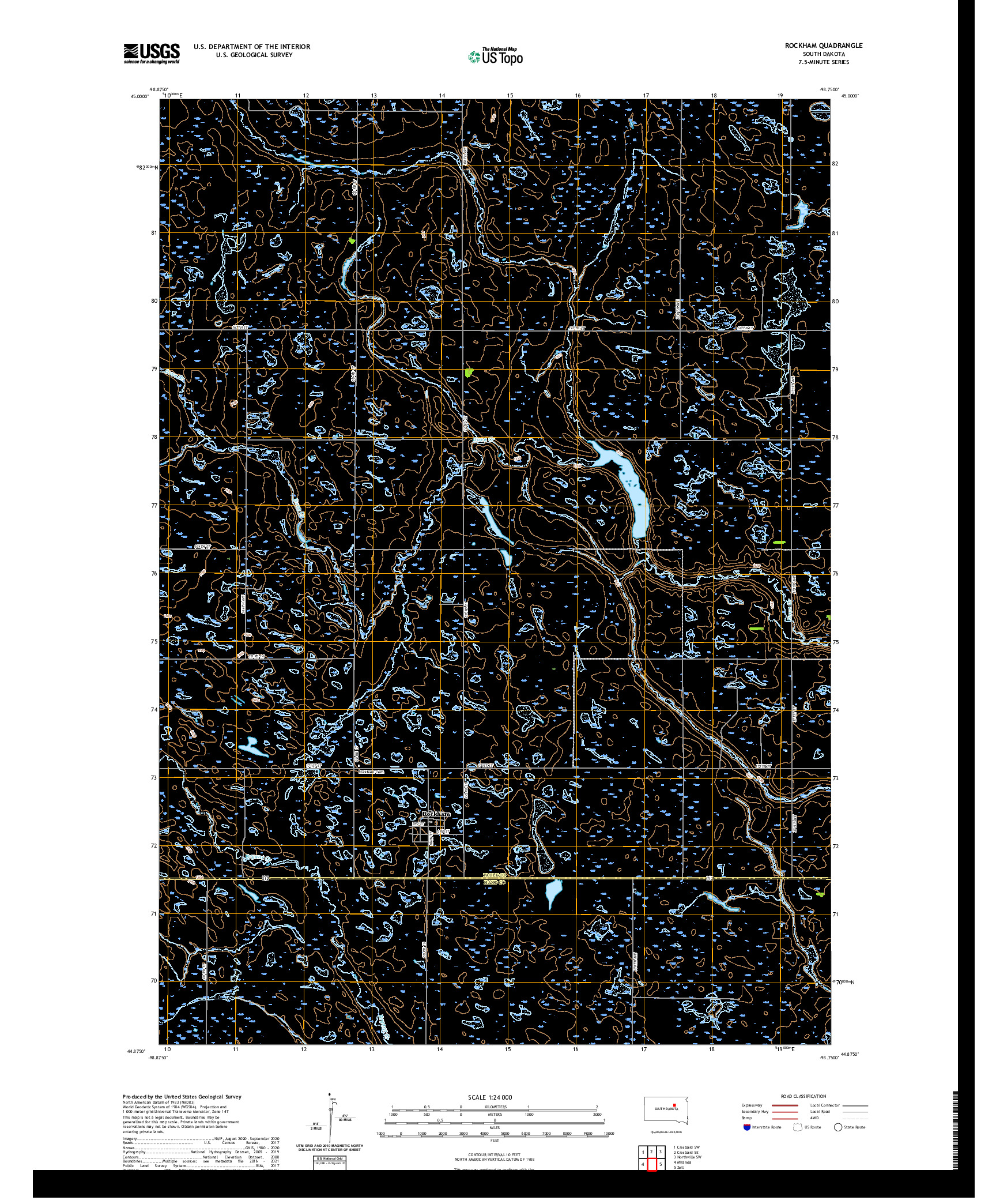 USGS US TOPO 7.5-MINUTE MAP FOR ROCKHAM, SD 2021
