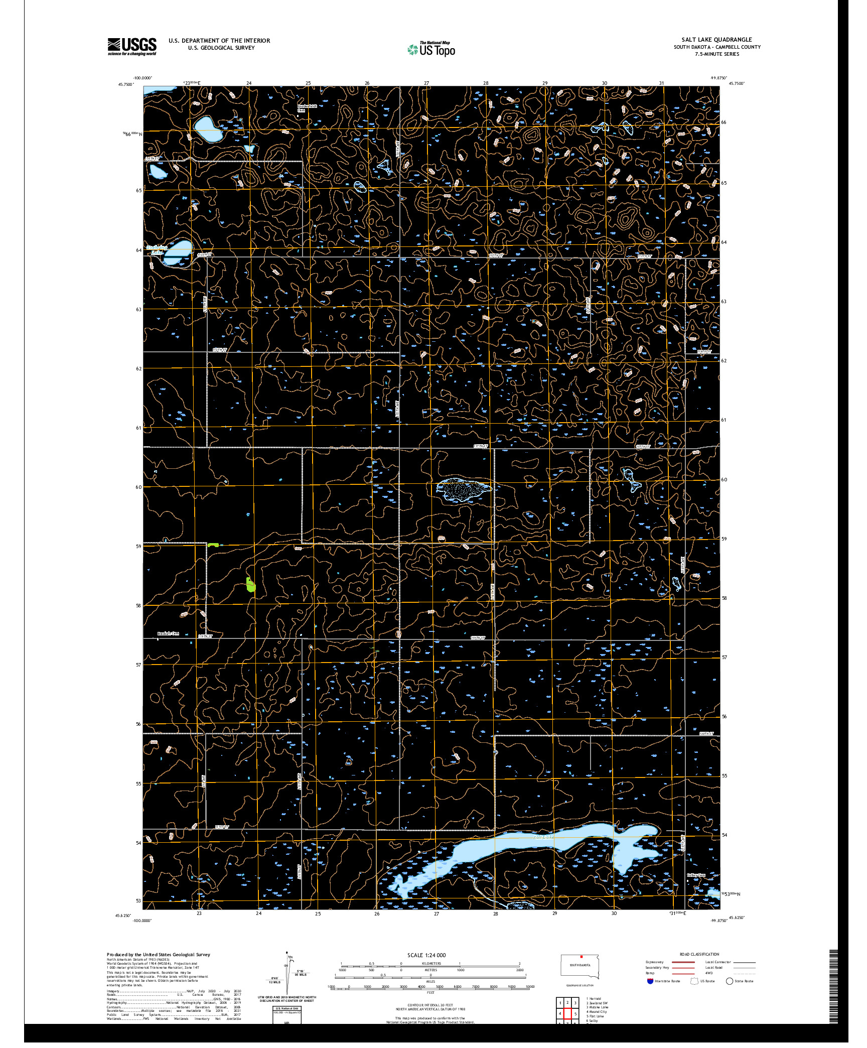 USGS US TOPO 7.5-MINUTE MAP FOR SALT LAKE, SD 2021