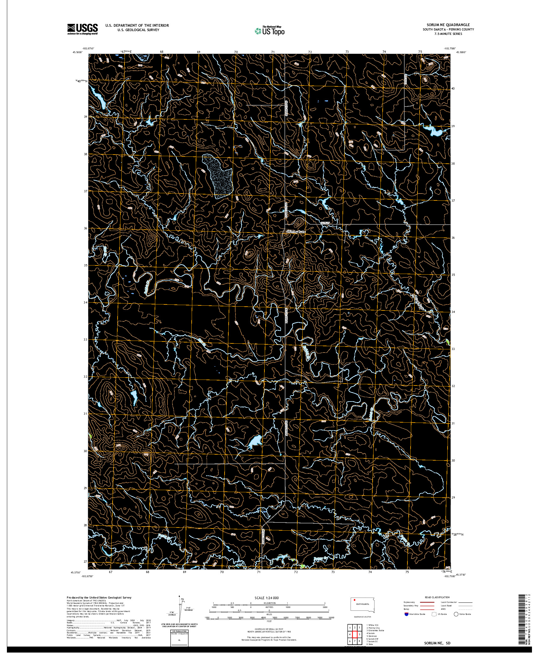 USGS US TOPO 7.5-MINUTE MAP FOR SORUM NE, SD 2021