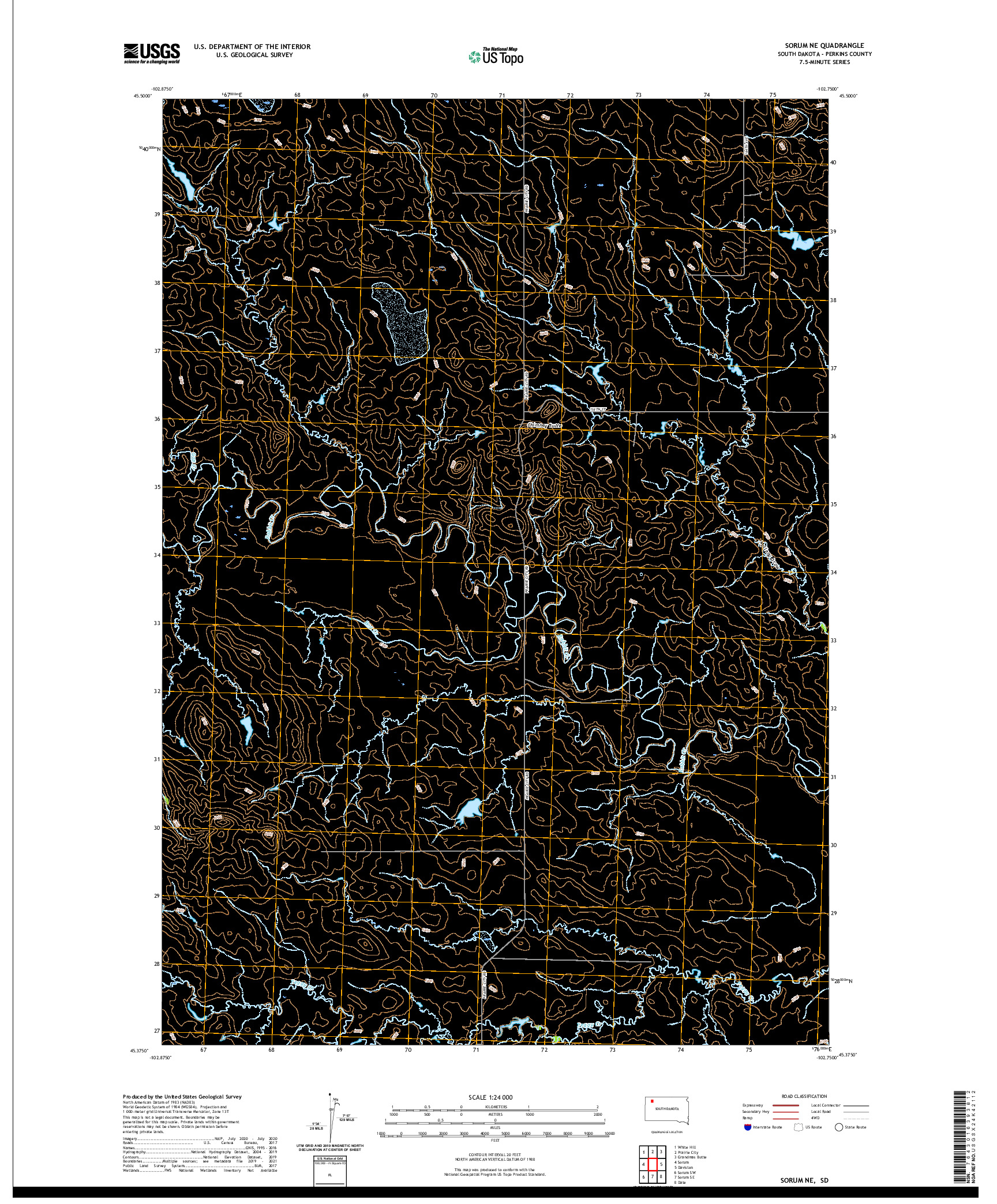USGS US TOPO 7.5-MINUTE MAP FOR SORUM NE, SD 2021