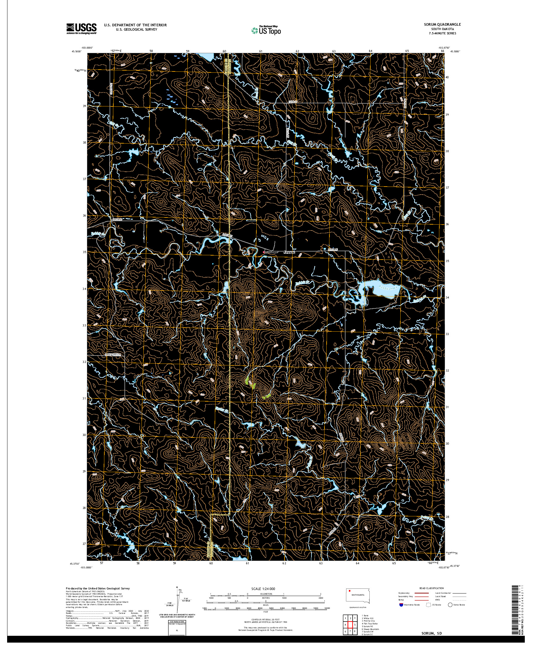 USGS US TOPO 7.5-MINUTE MAP FOR SORUM, SD 2021