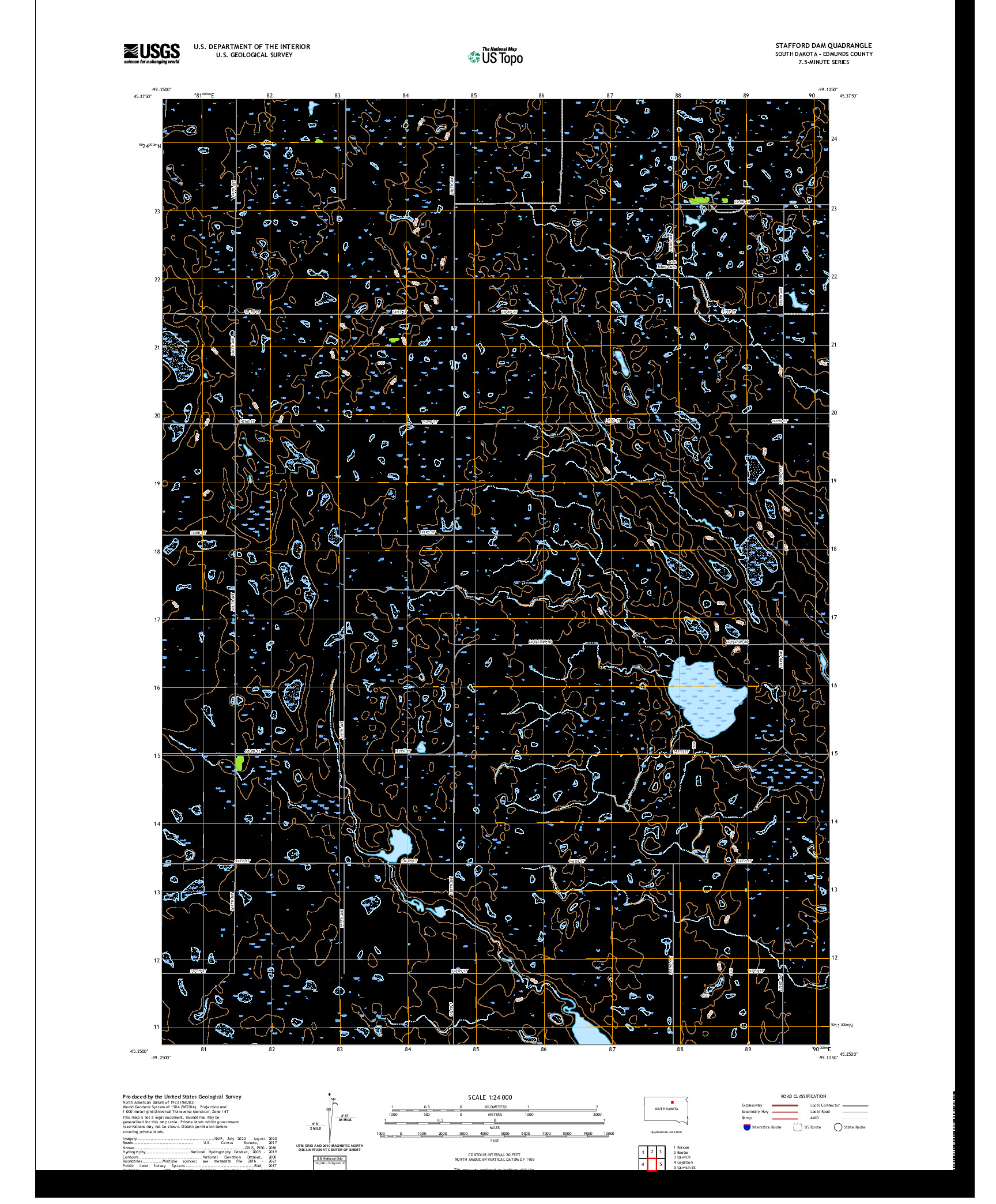 USGS US TOPO 7.5-MINUTE MAP FOR STAFFORD DAM, SD 2021