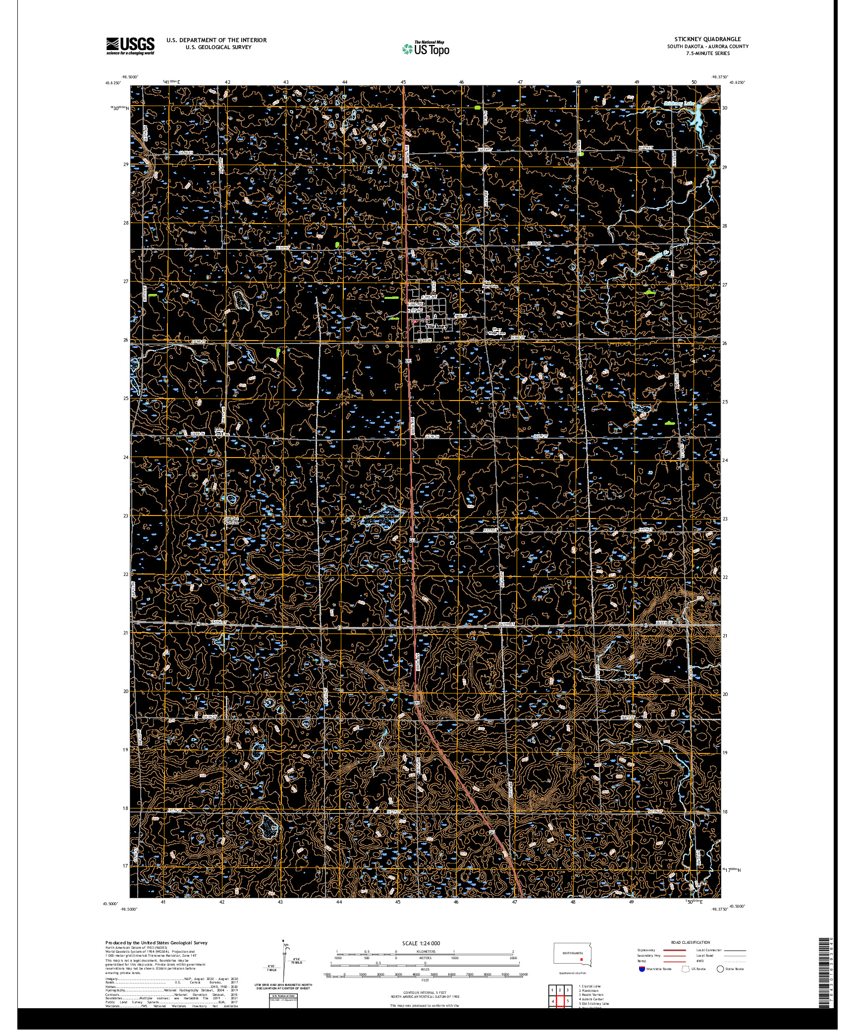 USGS US TOPO 7.5-MINUTE MAP FOR STICKNEY, SD 2021