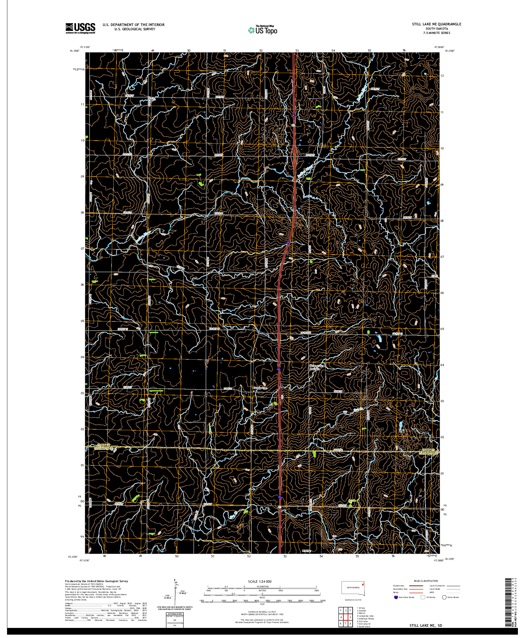 USGS US TOPO 7.5-MINUTE MAP FOR STILL LAKE NE, SD 2021