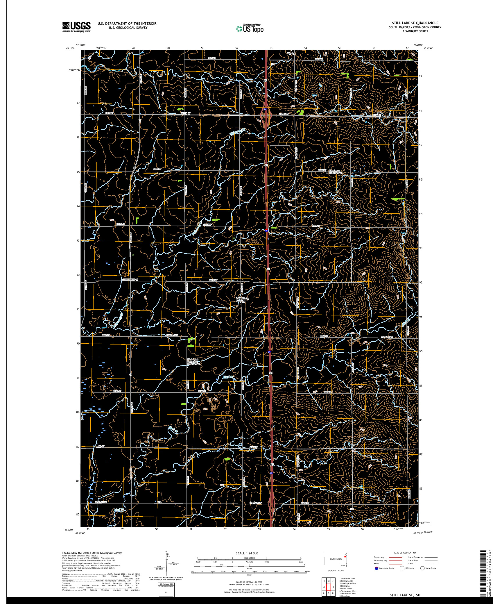 USGS US TOPO 7.5-MINUTE MAP FOR STILL LAKE SE, SD 2021