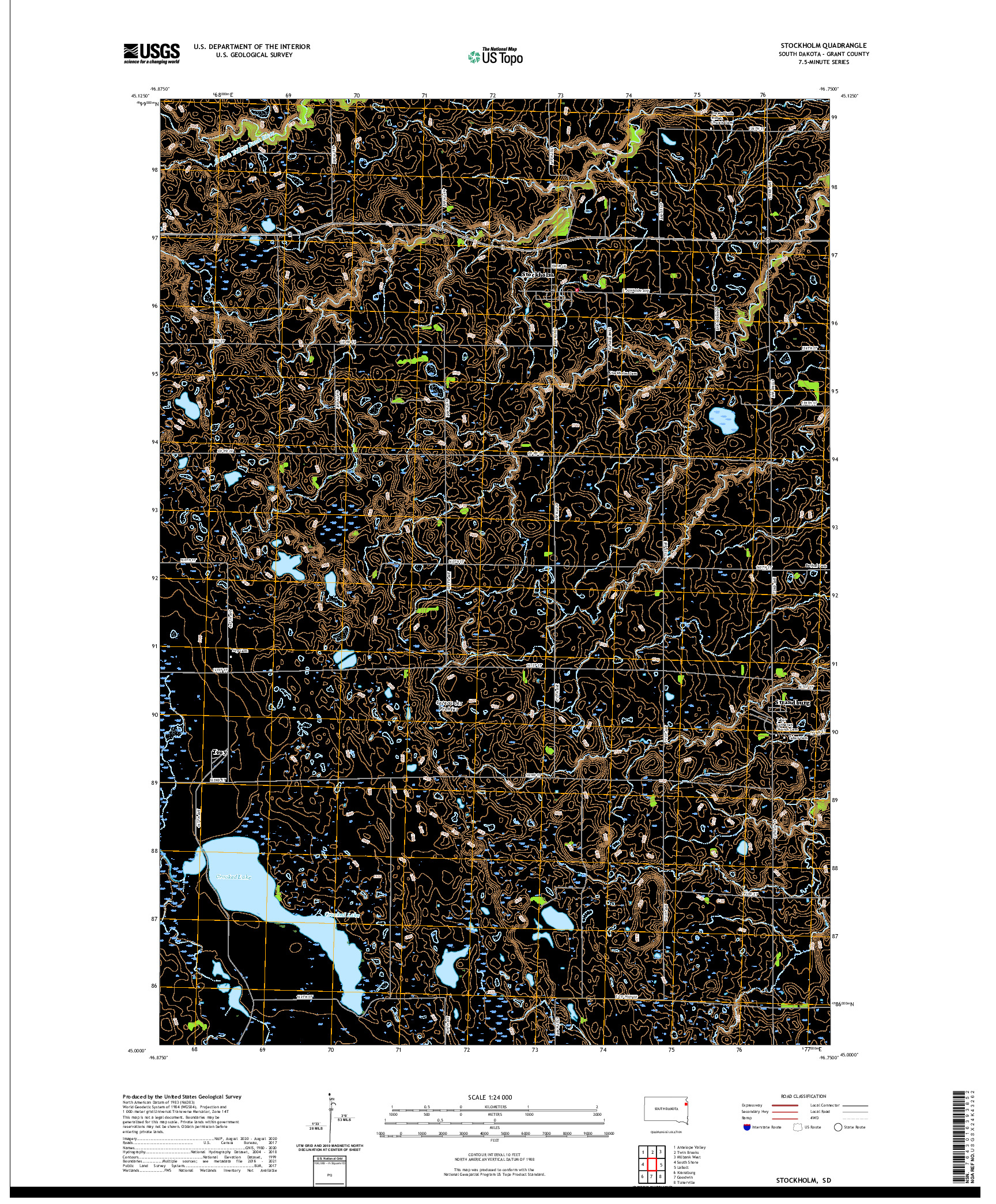 USGS US TOPO 7.5-MINUTE MAP FOR STOCKHOLM, SD 2021